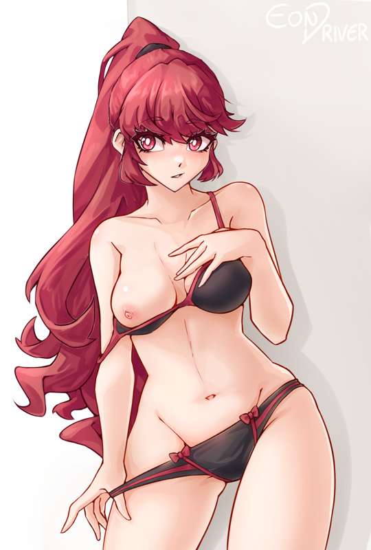 aged_up bra bra_down eondriver kasumi_yoshizawa panties persona persona_5 persona_5_royal sumire_yoshizawa tagme