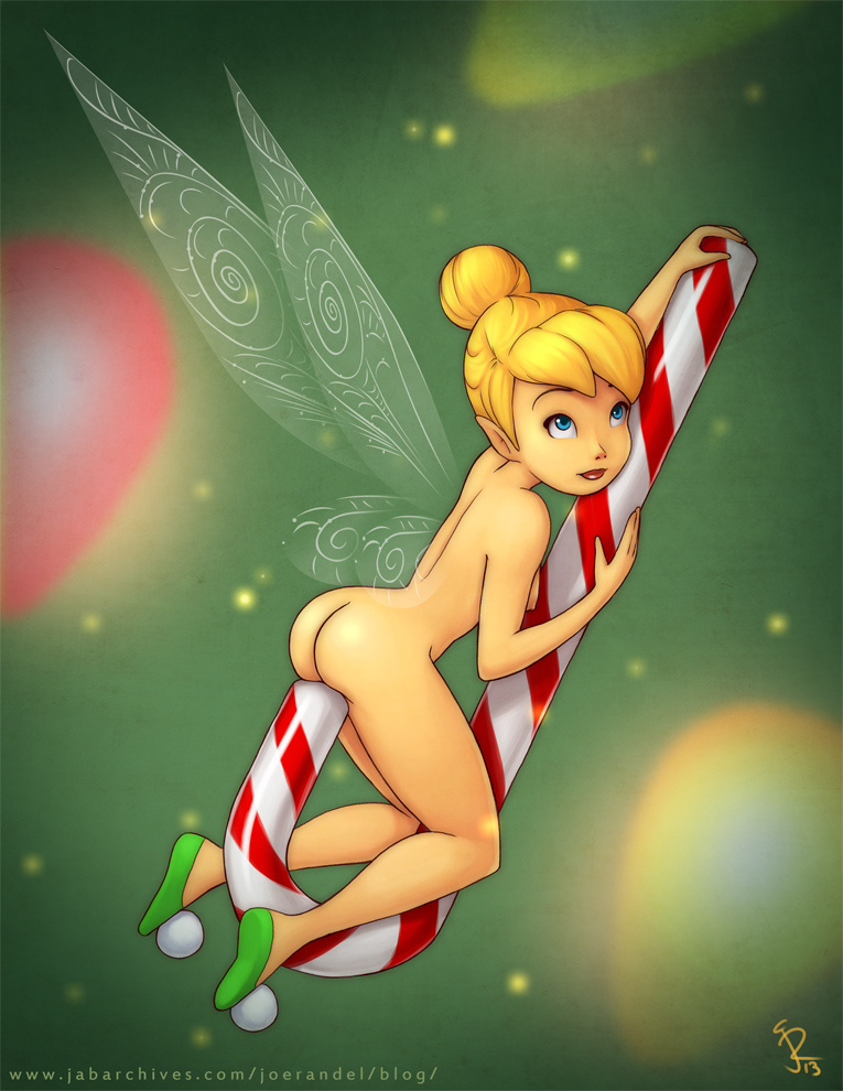 1girls 2010s 2013 blonde_hair blue_eyes breasts candy_cane closed_mouth dead_source disney disney_fairies eyes fairy fairy_wings female female_focus female_only food hair hair_bun holding_object holding_pole humanoid joe_randel jpeg lips lipstick looking_up nipples open_eyes peter_pan_(disney) pointy_ears red_lipstick shoes shoes_only signature sitting sitting_on_object solo solo_female sugar_cane tinker_bell url wings