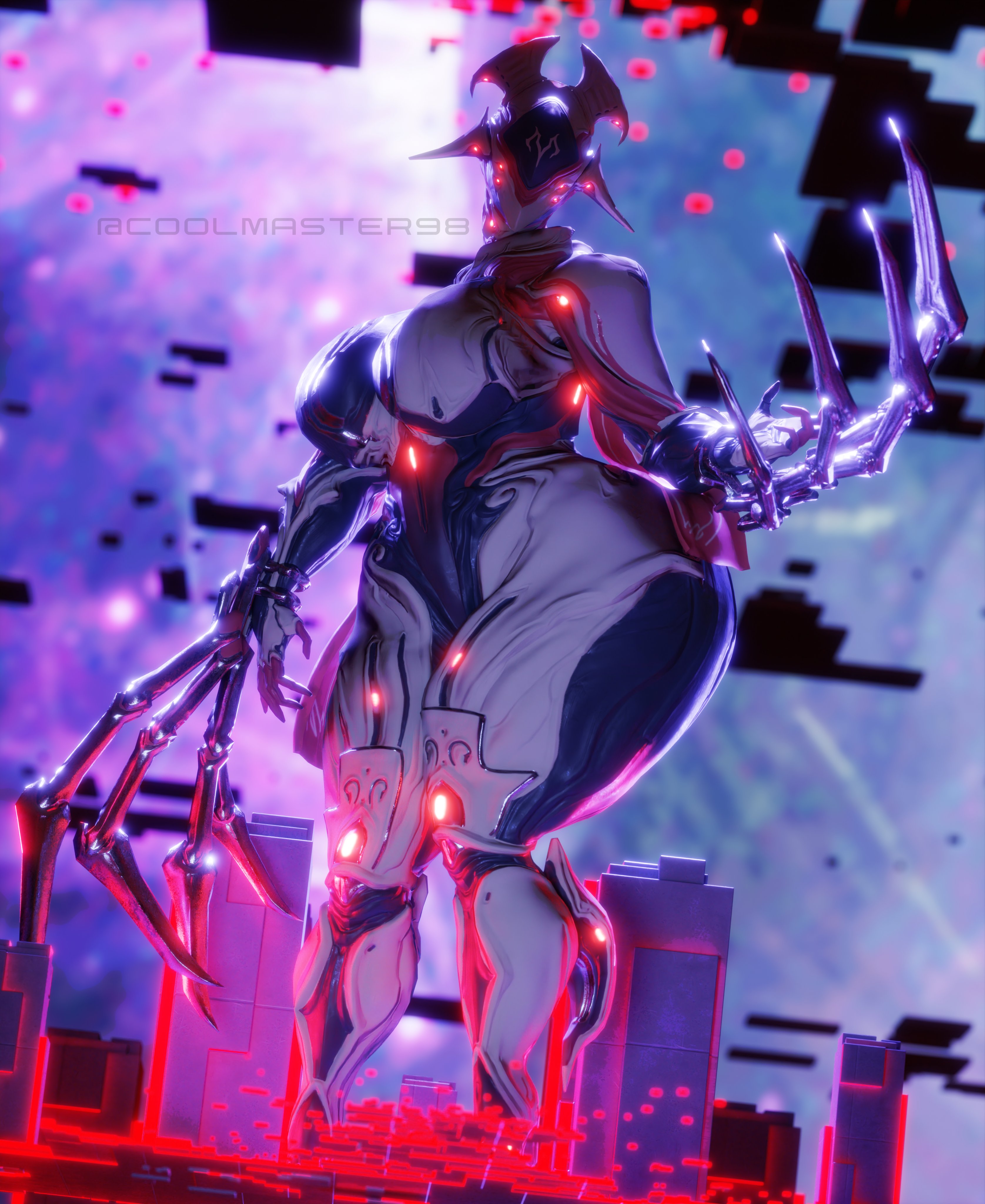 3d, big breasts, breasts, claws, coolmaster98, curvaceous, curvy, female, female focus, garuda (warframe), hips, huge hips, huge thighs, solo, solo female, thick thighs, thighs, voluptuous, warframe, watermark, wide hips