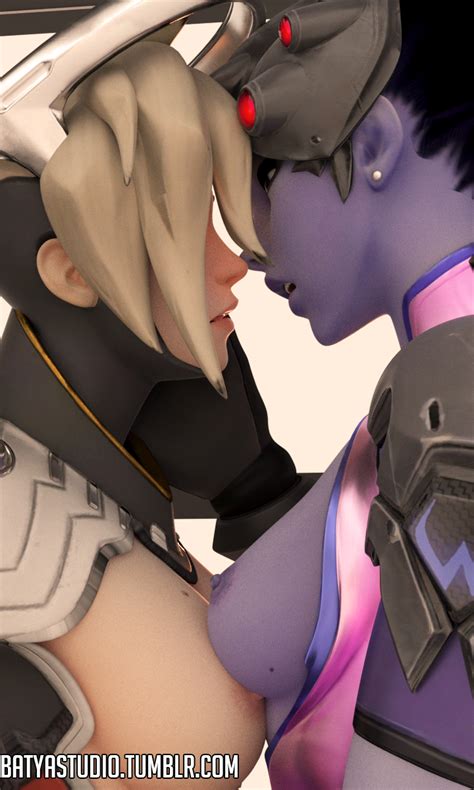 2girls 3d batyastudio female female_only mercy overwatch tagme widowmaker yuri