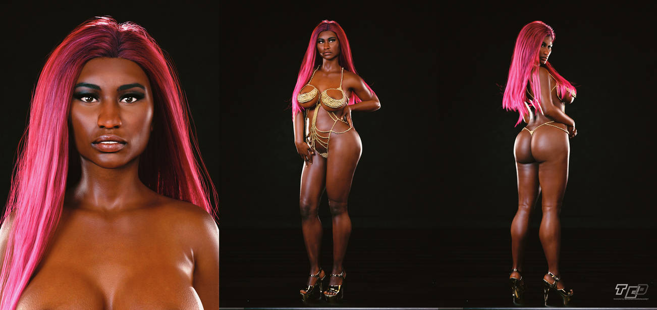 1girls black_hair breasts brown_skin busty cleavage curvaceous dark-skinned_female dark_skin female female_only hourglass_figure large_breasts legs lips looking_at_viewer mature_female nicki_minaj real_person solo standing thick_legs thick_thighs thighs totocandy1 voluptuous