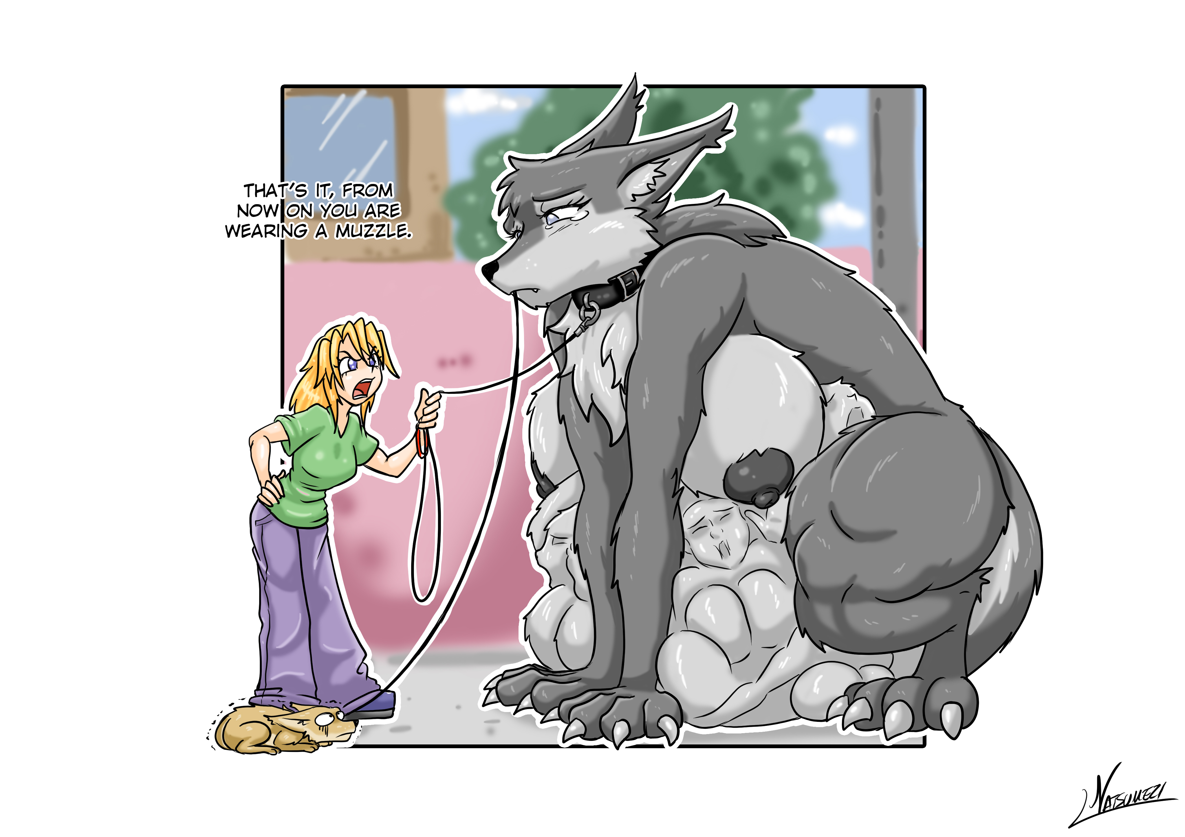 2girls, anthro, blonde hair, english text, female, female only, highres, huge belly, long hair, multiple females, multiple girls, natsumemetalsonic, tagme, text, vore