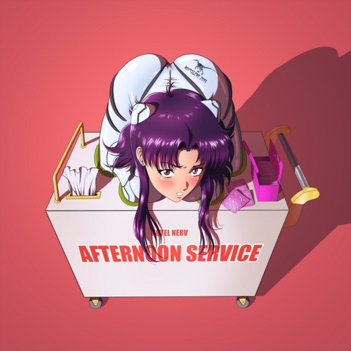 1girls blush bodysuit breasts cart clothing condom condom_box female female_only human in_container light-skinned_female light_skin long_hair misato_katsuragi neon_genesis_evangelion nerv plugsuit public_use purple_hair reptileye restrained tissue tissue_box