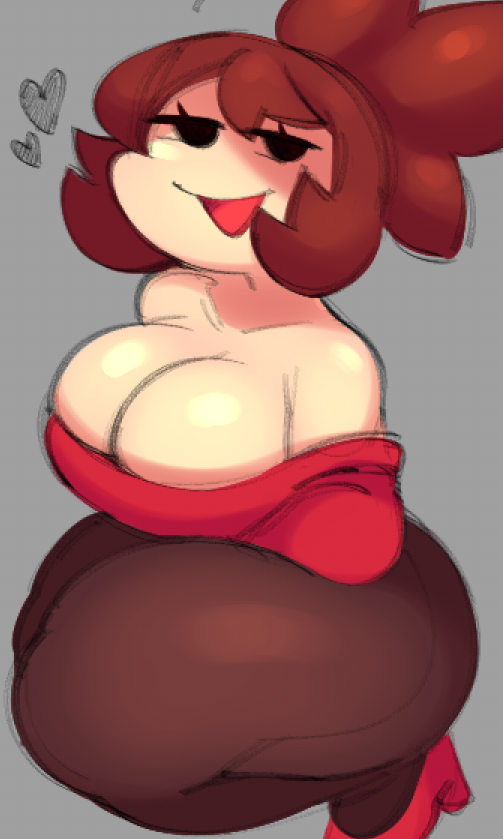 1girls alt_girlfriend_(readraws) big_breasts breasts brown_hair curvaceous doodle female friday_night_funkin fully_clothed girlfriend_(friday_night_funkin) huge_ass huge_breasts large_breasts ponytail readraws reahmi solo thick_thighs tight_clothing voluptuous wide_hips