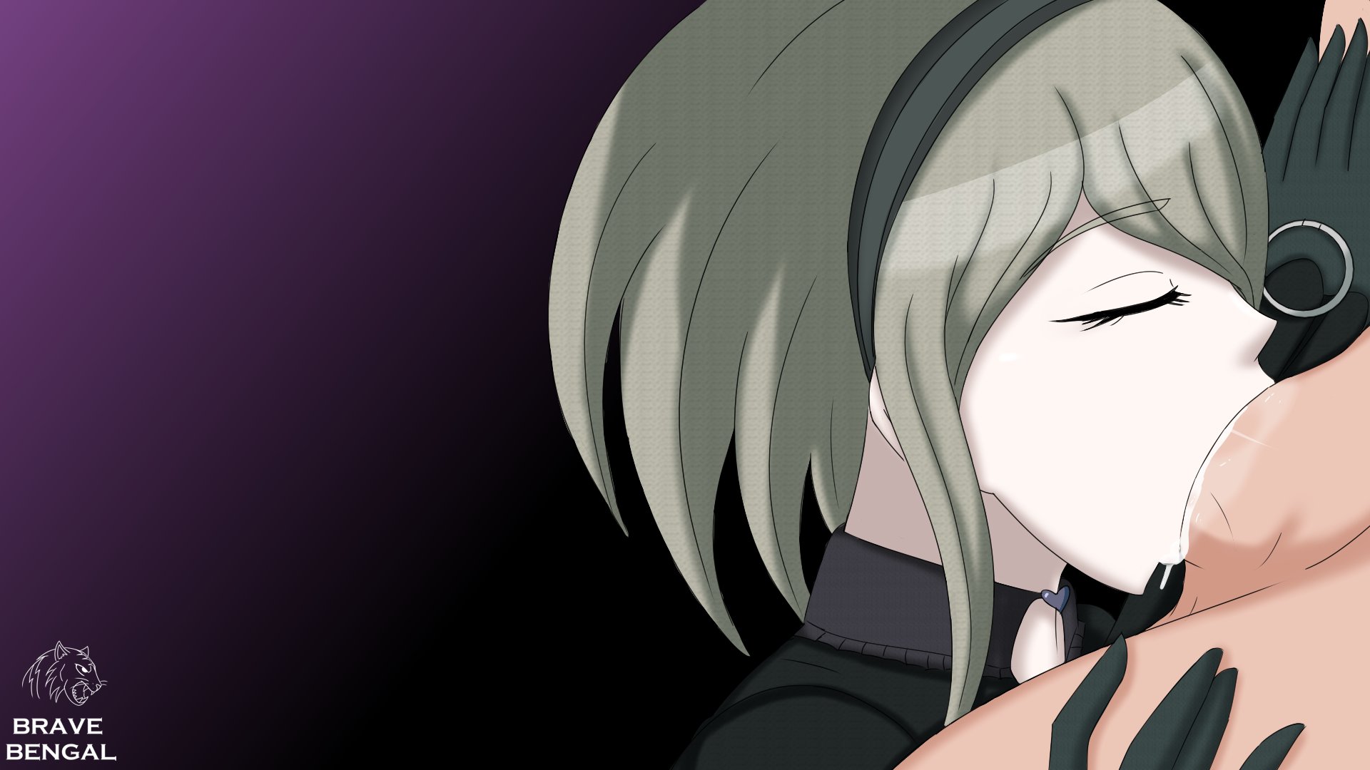 1boy, 1girls, alternate version available, anon, blowjob face, bravebengal, danganronpa, danganronpa v3, danganronpa v3: killing harmony, deep blowjob, deepthroat, duo, duo focus, fellatio, fellatio face, fellatio gesture, female, female on male, green eyes, green hair, human, human focus, light skin, light-skinned female, male, oral, oral sex, outercourse, pale skin, pale-skinned female, penis, penis in mouth, sex, short hair, side view, smooth skin, straight, straight sex, sucking, toujou kirumi