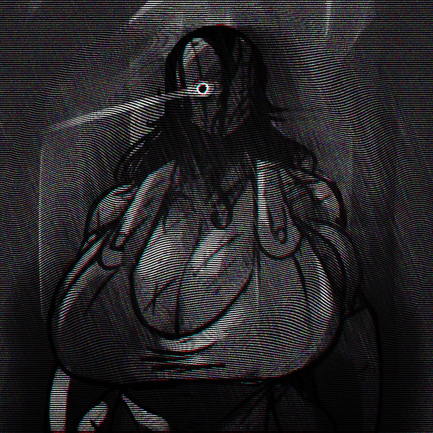 1girls, breasts, cleavage, female, female focus, female only, front view, glowing, glowing eyes, large breasts, looking at viewer, mask, monster, monster girl, original character, overalls, repomorame, scar, scary, seductive, solo, solo female, standing, yandere
