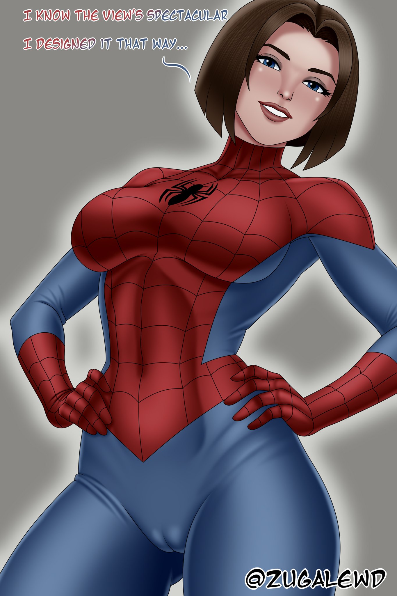 clothing, female, marvel, petra parker, solo, solo female, spider-girl, spider-man, spider-man (series), twitter link, ultimate spider-man (show), zugalewd