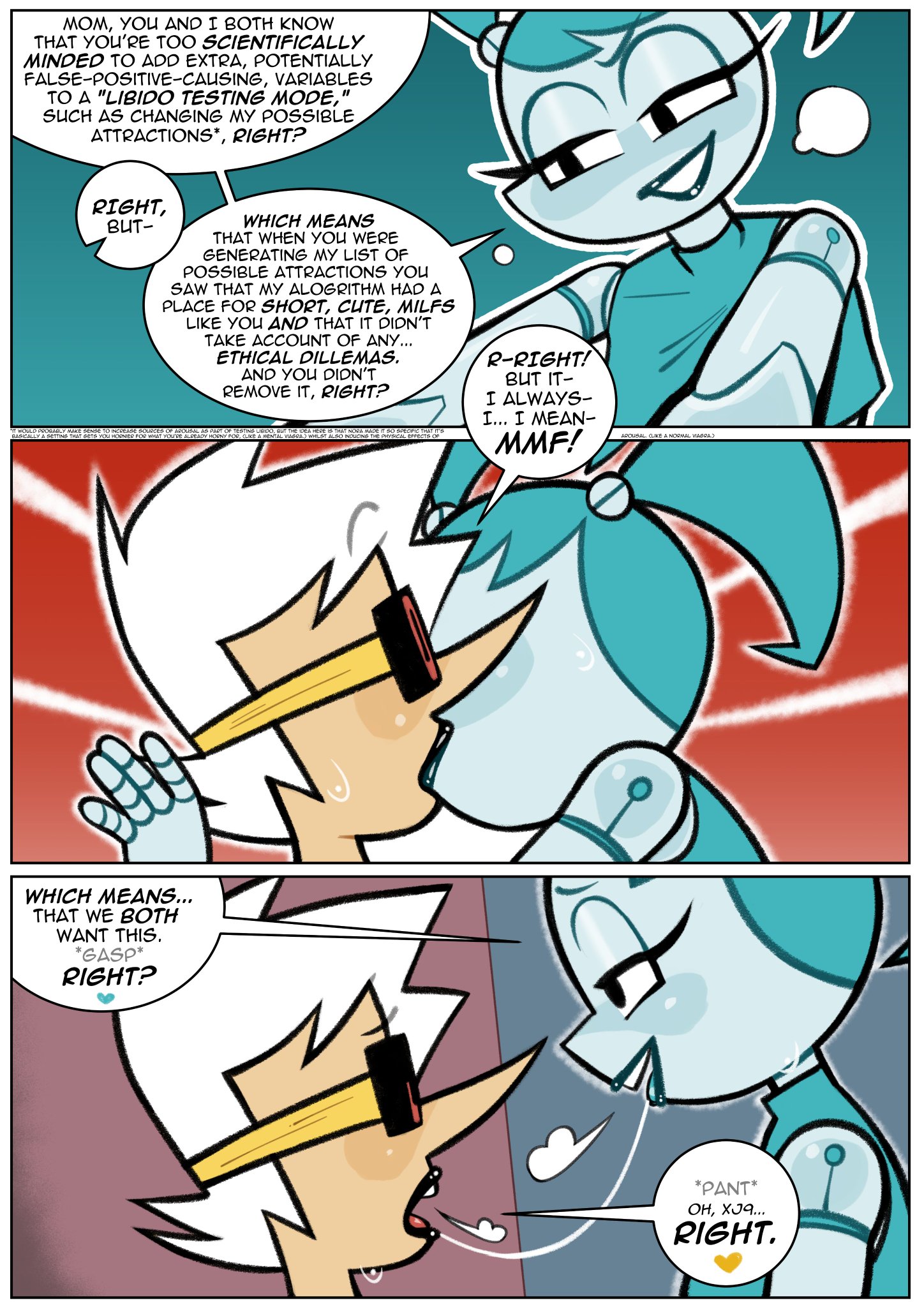 2girls, clothed, clothing, female, frederator studios, incest, jenny wakeman, kissing, lesbian, mother and daughter, my life as a teenage robot, nickelodeon, nickelodeon animation studio, nicktoons, nora wakeman, not porn, robot, robot girl, safe, safe for work, saliva string, sfw, tiddybaa (artist), xj-9, yuri