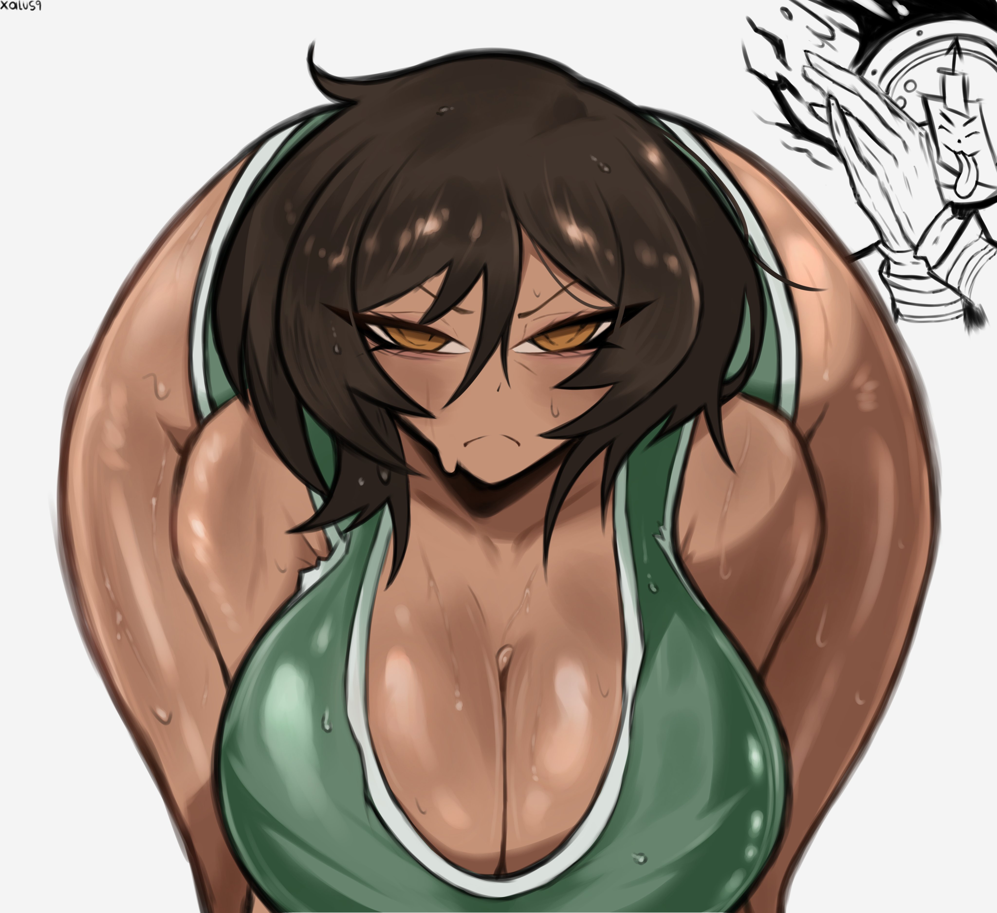 1girls, 1other, 2d, ambiguous gender, big ass, big boobs, big breasts, big butt, big thighs, butt from the front, dante (limbus company), front facing with ass, image, limbus company, meme, outis (limbus company), outis (project moon), please look forward to it, presenting, presenting ass, presenting breasts, presenting butt, project moon, tagme, xalus9 (artist)