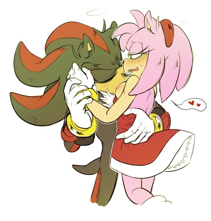 aimyneko amy_rose bare_back dress hedgehog open-back_dress pink_back pink_fur pink_hair romantic shadow_the_hedgehog sonic_(series)