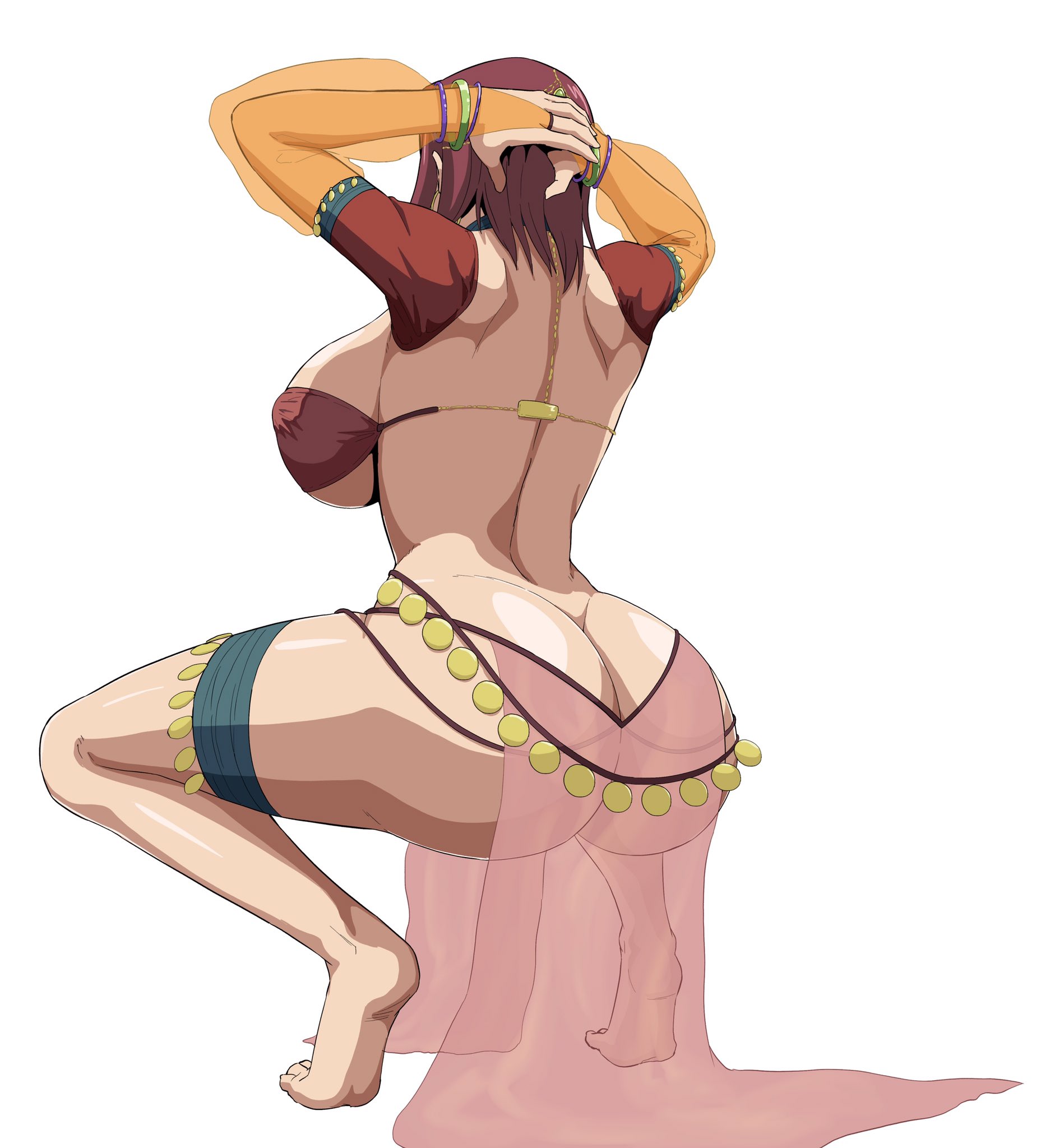 1girls, ass, breasts, code geass, dancing, erect nipples, female, female only, huge ass, iwao178, kallen stadtfeld, large ass, large breasts, nipples, seductive, skimpy, solo