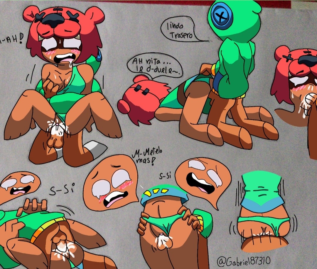 blowjob brawl_stars brother_and_sister cum cum_in_pussy cum_inside doggy_style female full_nelson gabri_art incest leon_(brawl_stars) male mating_press nita_(brawl_stars) spanish_text tagme thighs vaginal_penetration