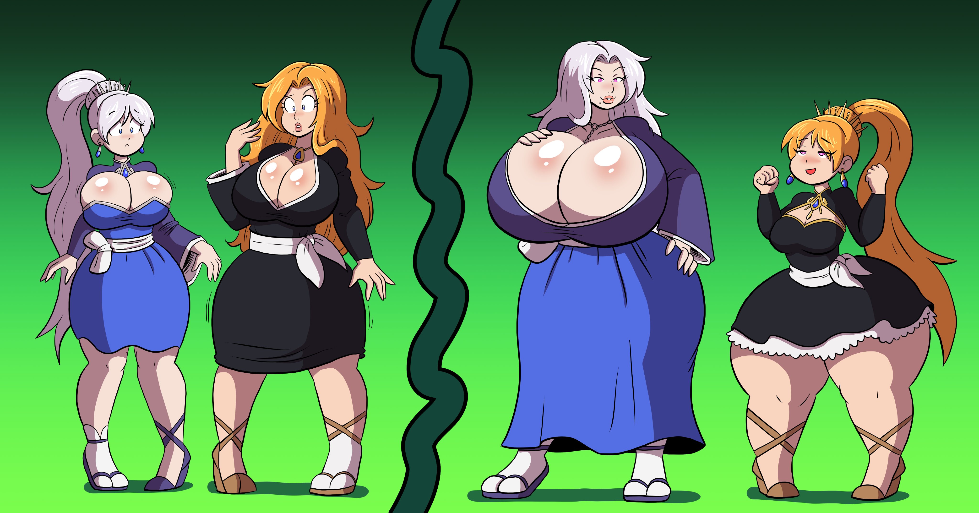 ass, ass expansion, bimbo, bimbo swap, bimbofication, bleach, brainwashing, breast expansion, breast growth, breast growth (enlargement), breasts, female, huge ass, huge breasts, identity swap, lips, matsumoto rangiku, prinnydood, rwby, thick thighs, transformation, weiss schnee, wide hips