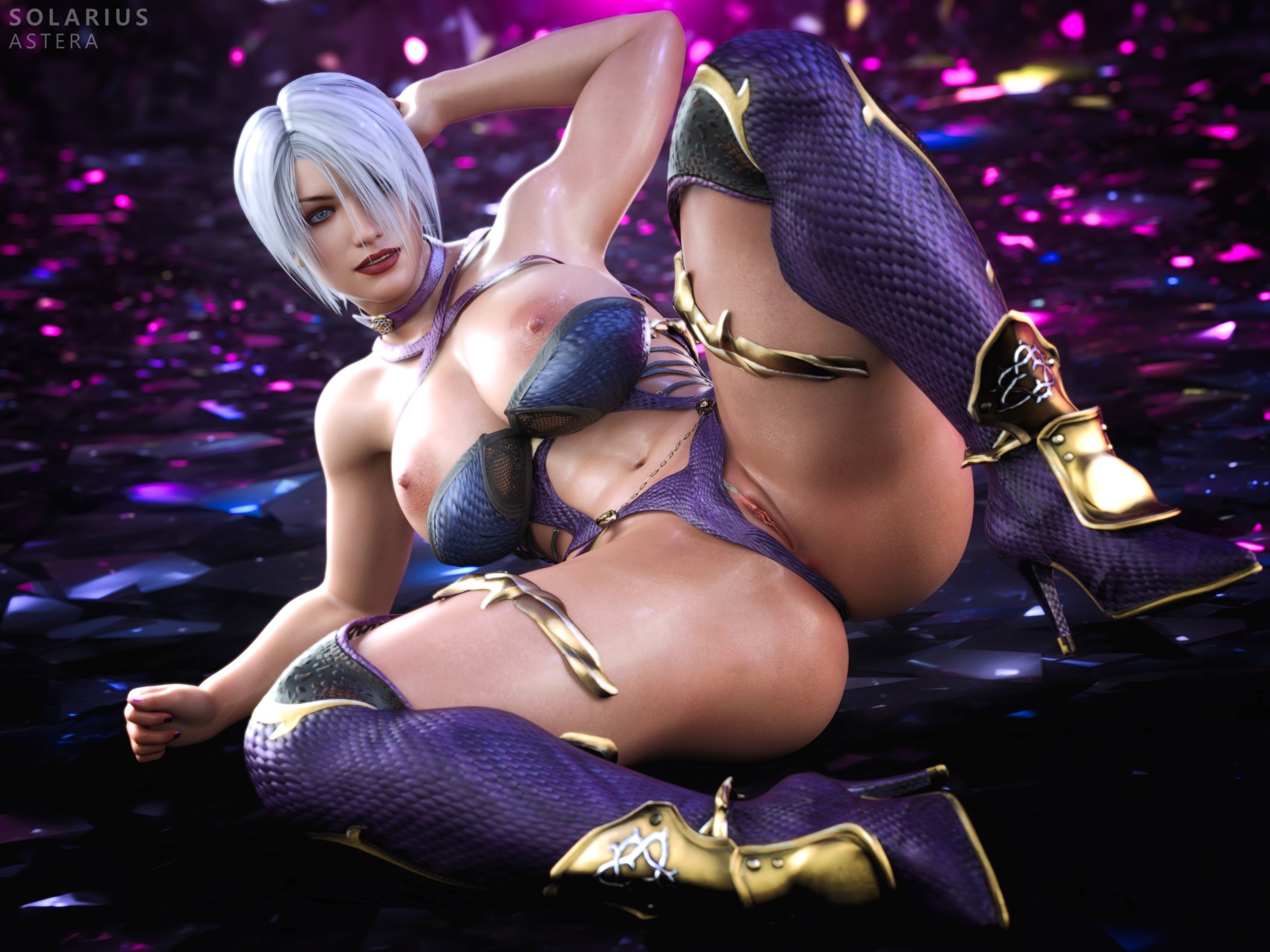 3d, big breasts, breasts, busty, female, female focus, female only, high heel boots, high heels, hourglass figure, isabella valentine, namco, pinup, pinup pose, skimpy, skimpy clothes, solarius astera, soul calibur, tagme, wide hips