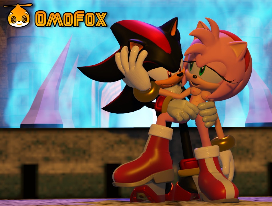 3d amy_rose female male omofox pink_fur pink_hair shadow_the_hedgehog sonic_(series)