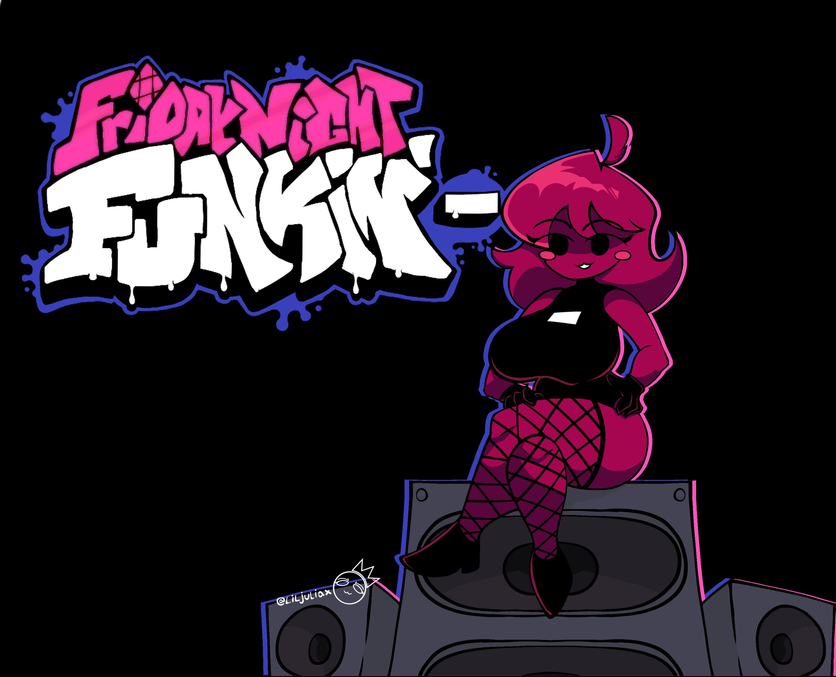 ass, big ass, big breasts, big butt, breasts, female, fnf mods, friday night funkin, friday night funkin (minus mod), girlfriend (friday night funkin), mikulazo chan, minus gf (iagoanims), mob face, red body