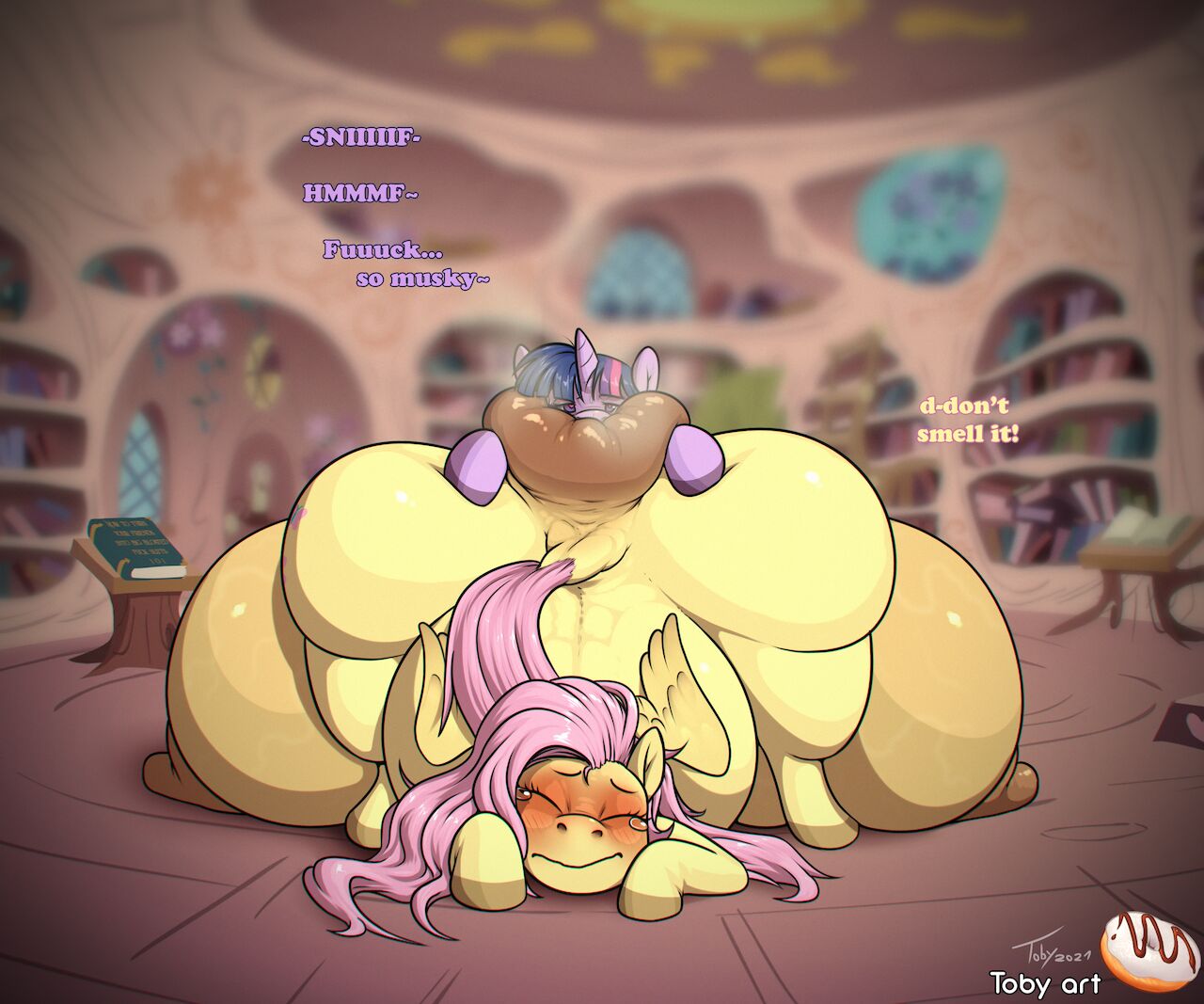 2021, anus, anus worship, ass, ass up, big ass, big butt, big udders, blush, bodily fluids, breasts, crotchboobs, drooling, duo, equid, equine, eye roll, female, feral, fluttershy (mlp), friendship is magic, futa on female, futanari, hasbro, hi res, hooves, horse, huge ass, huge crotchboobs, hyper, hyper anus, hyper teats, intersex, intersex/female, mammal, musk, my little pony, nipples, pony, raised tail, saliva, semi-anthro, sniffing, tagme, toby art, twilight sparkle (mlp), udders