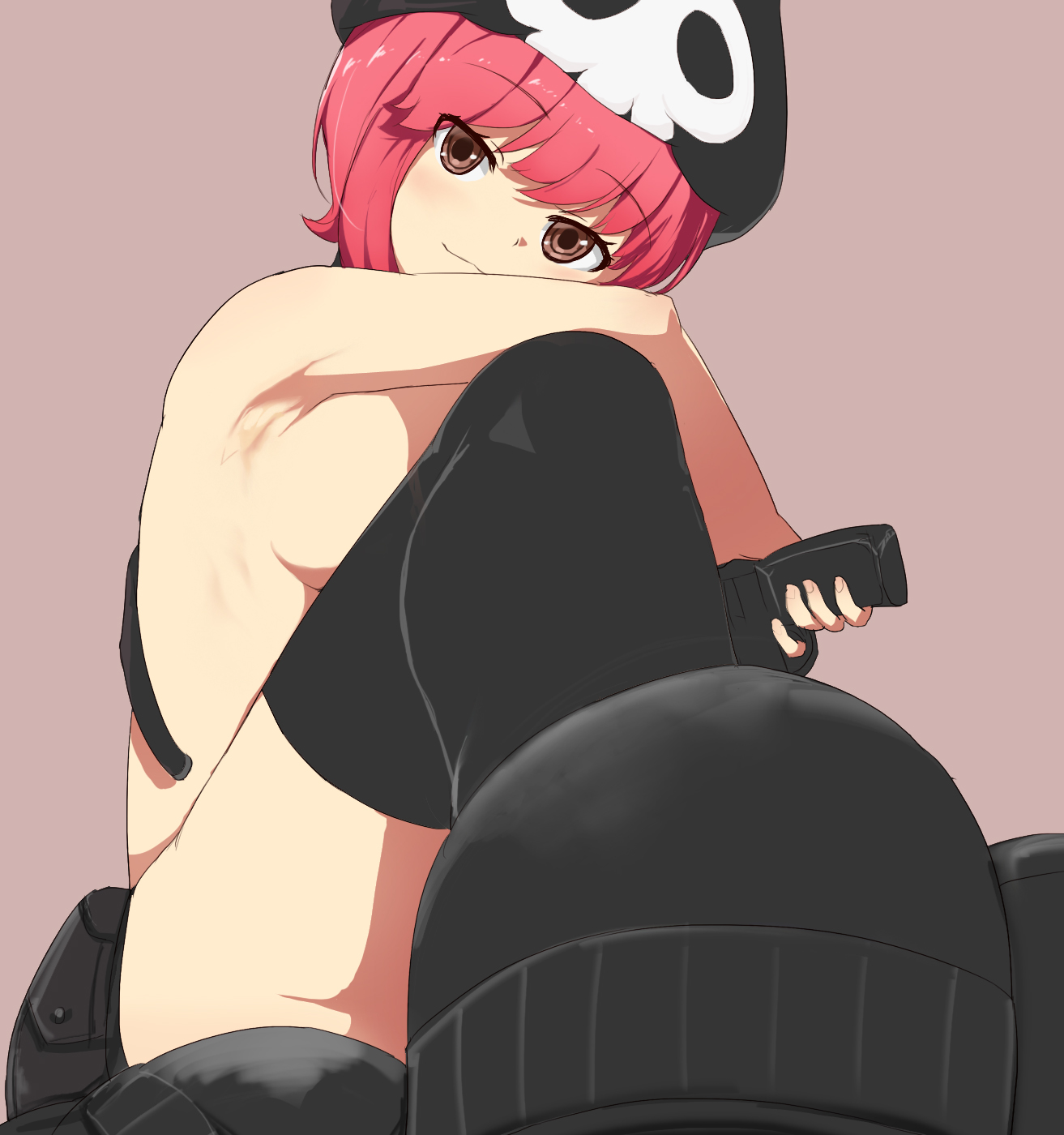 1girls, armpit peek, armpits, artist request, breasts, female, functionally nude, jakuzure nonon, kill la kill, nudist beach uniform, pink hair, sideboob, solo, source request, tagme