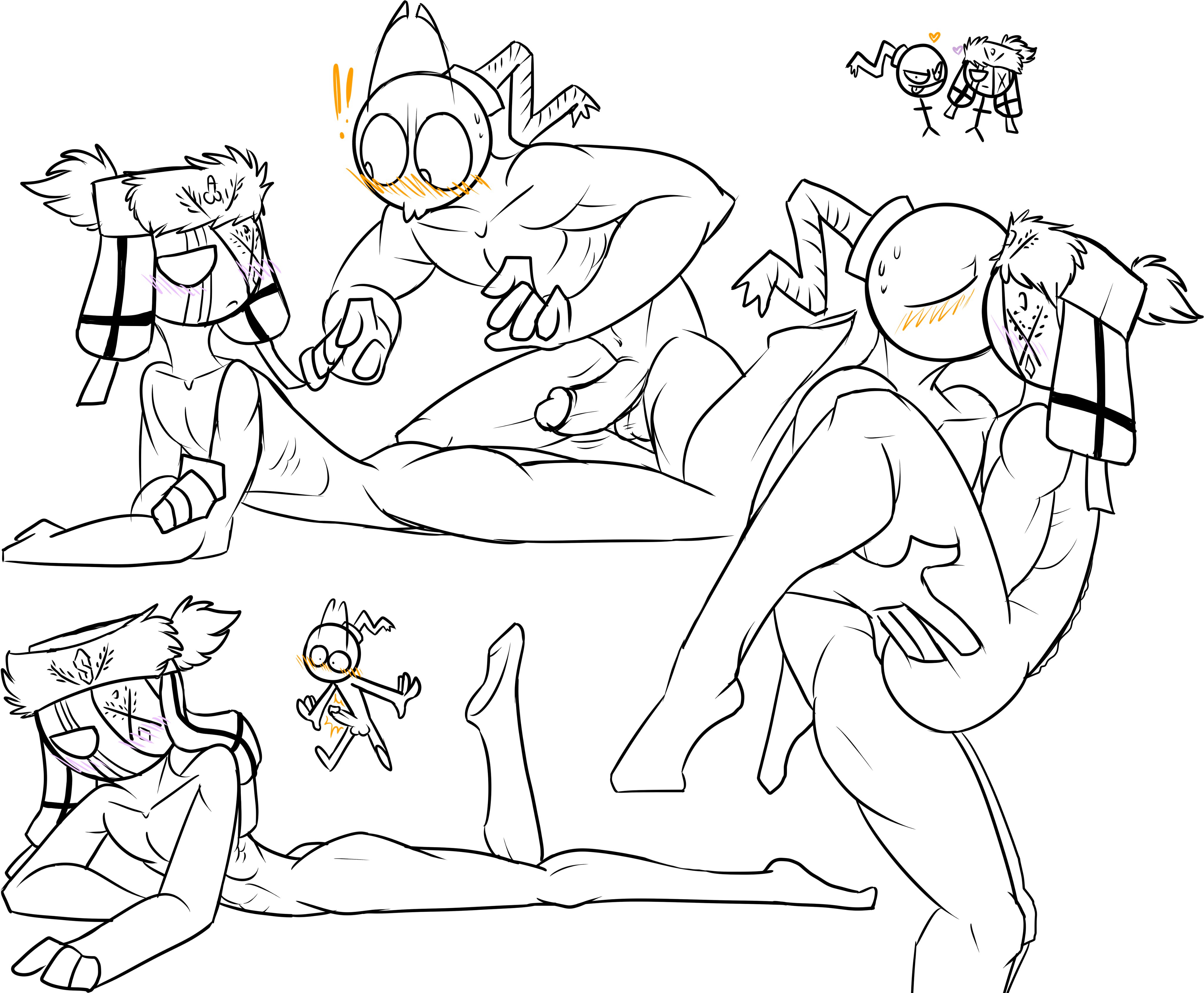 anal, anal sex, anthro, anthro on humanoid, anthro penetrating, balls, blush, boner, completely nude, doodle, erection, eye patch, fan character, friday night funkin, gay, gay sex, humanoid, humanoid penetrated, humanoid penis, implied anal, implied sex, kissing, large penis, line art, lying, lying down, lying on stomach, male, male focus, male on male, male only, male penetrated, male penetrating, male penetrating male, male/male, naked, nibblyj, nude, one eye covered, penis, ribbon, ruv (dokki.doodlez), stand and carry position, standing, standing sex, stickman, sweat, sweating, throbbing, throbbing penis, twitching, upright straddle, ushanka, whitty, whitty (friday night funkin), yaoi