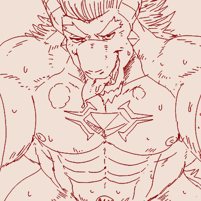 abs another_eidos_of_dragon_vein_r anthro barboros_(anothereidos_r) beard bodily_fluids dragon drooling facial_hair genitals hair horn looking_at_viewer low_res male male_only muscular muscular_anthro muscular_male nipples nude pecs penis run_aki saliva scalie solo sweat tongue tongue_out