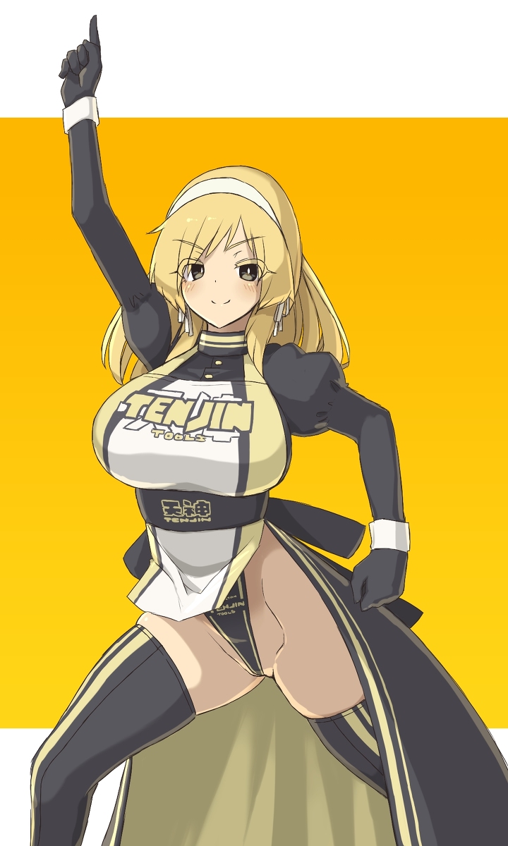 16.6_(artist) big_breasts blonde_hair breasts kyono_kiara leotard makino_momiji_(artist) tagme xyv_1