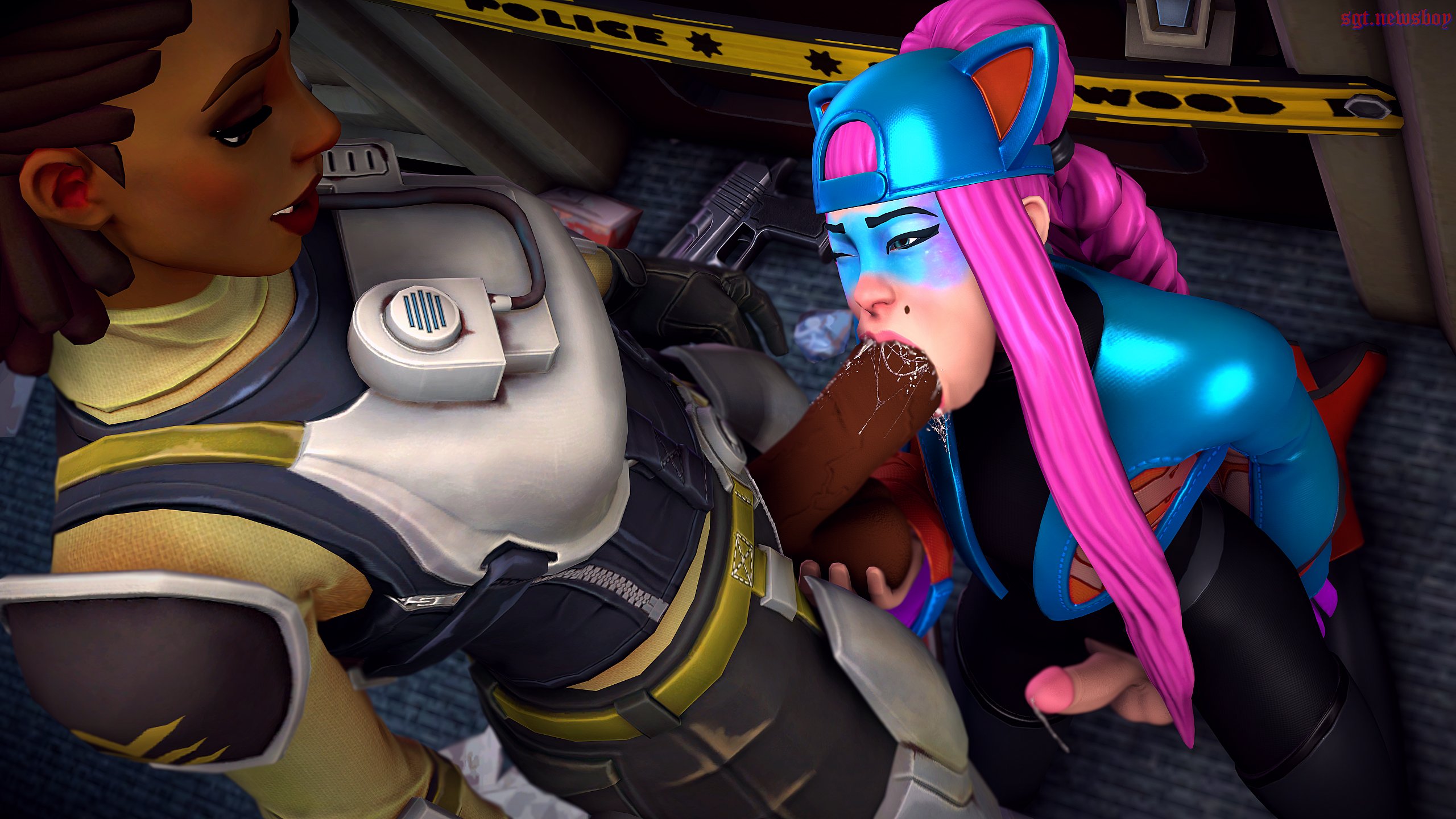 2futas, 3d, balls, big penis, dark skin, dark-skinned futa, erection, fellatio, fortnite, futa on futa, futa only, futanari, interracial, intersex, oral, penis, sgtnewsboy, source filmmaker, steelsight, testicles