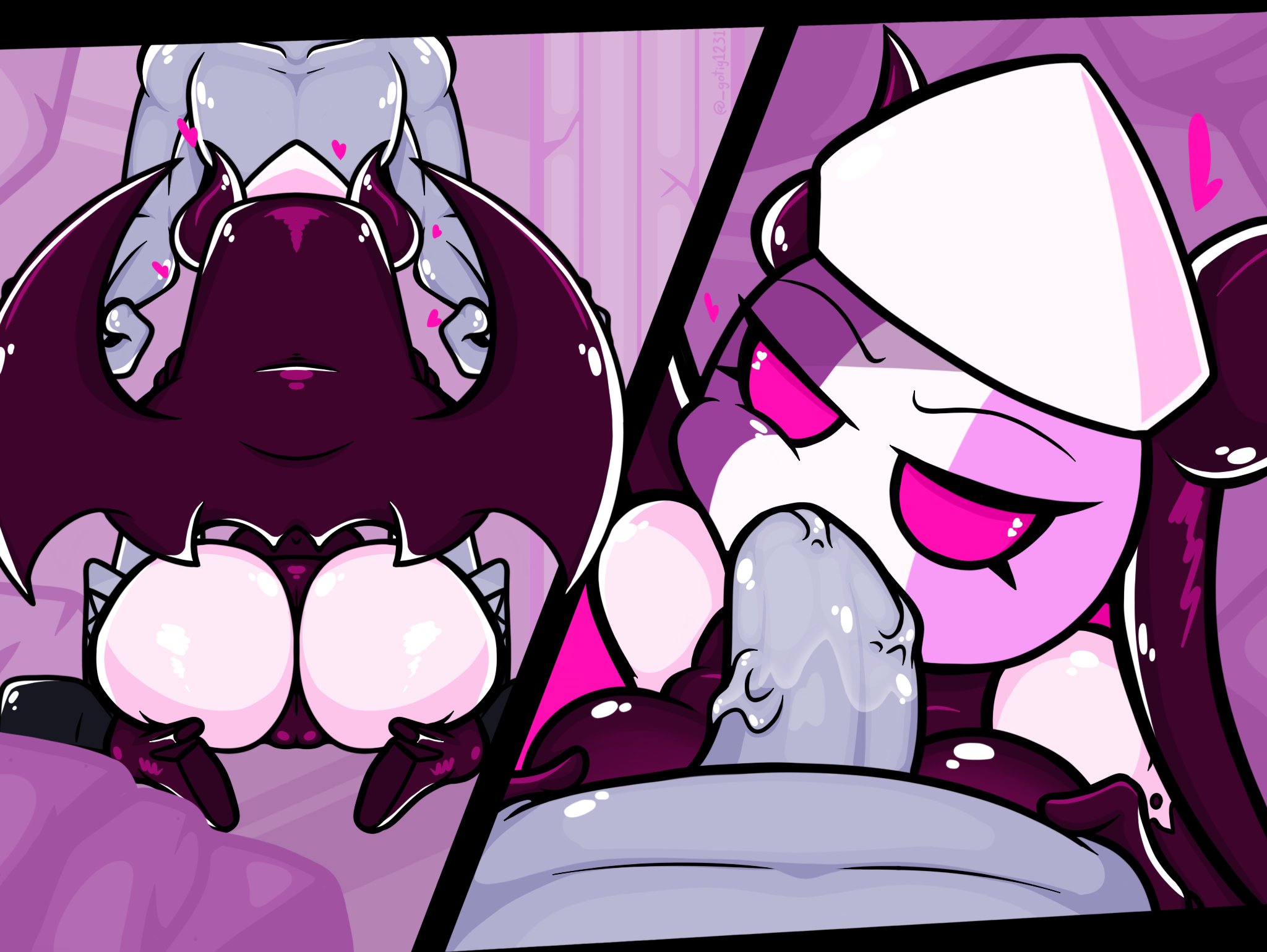 1boy, 1girls, ass, big ass, big breasts, big butt, big penis, blowjob, breasts, cheek bulge, clothed female nude male, deepthroat, deepthroat mark, demon, demon girl, demon wings, fellatio, female, friday night funkin, gotig1231, horns, implied deepthroat, implied oral, large breasts, male, male pov, mid-fight masses, nun, oral, oral sex, penis, pov, pov eye contact, saliva, saliva trail, sarvente (dokki.doodlez), thick ass, thick thighs, thighs, veiny penis, wings