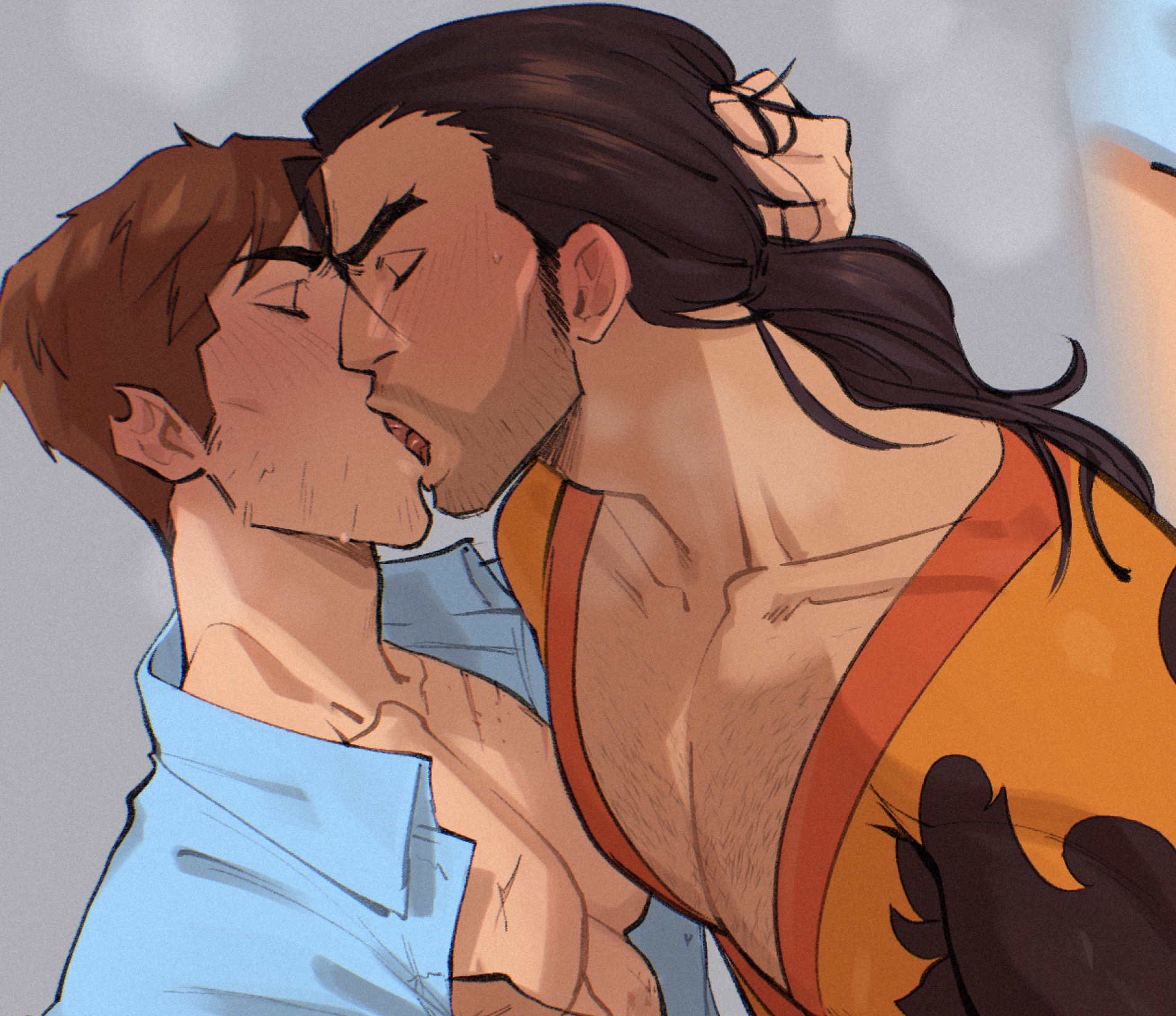 dispatch (game), flambae, gay, kiss, kissing, kukumomo, makeout, male, male only, muscular, muscular male, robert robertson, tongue kiss, yaoi