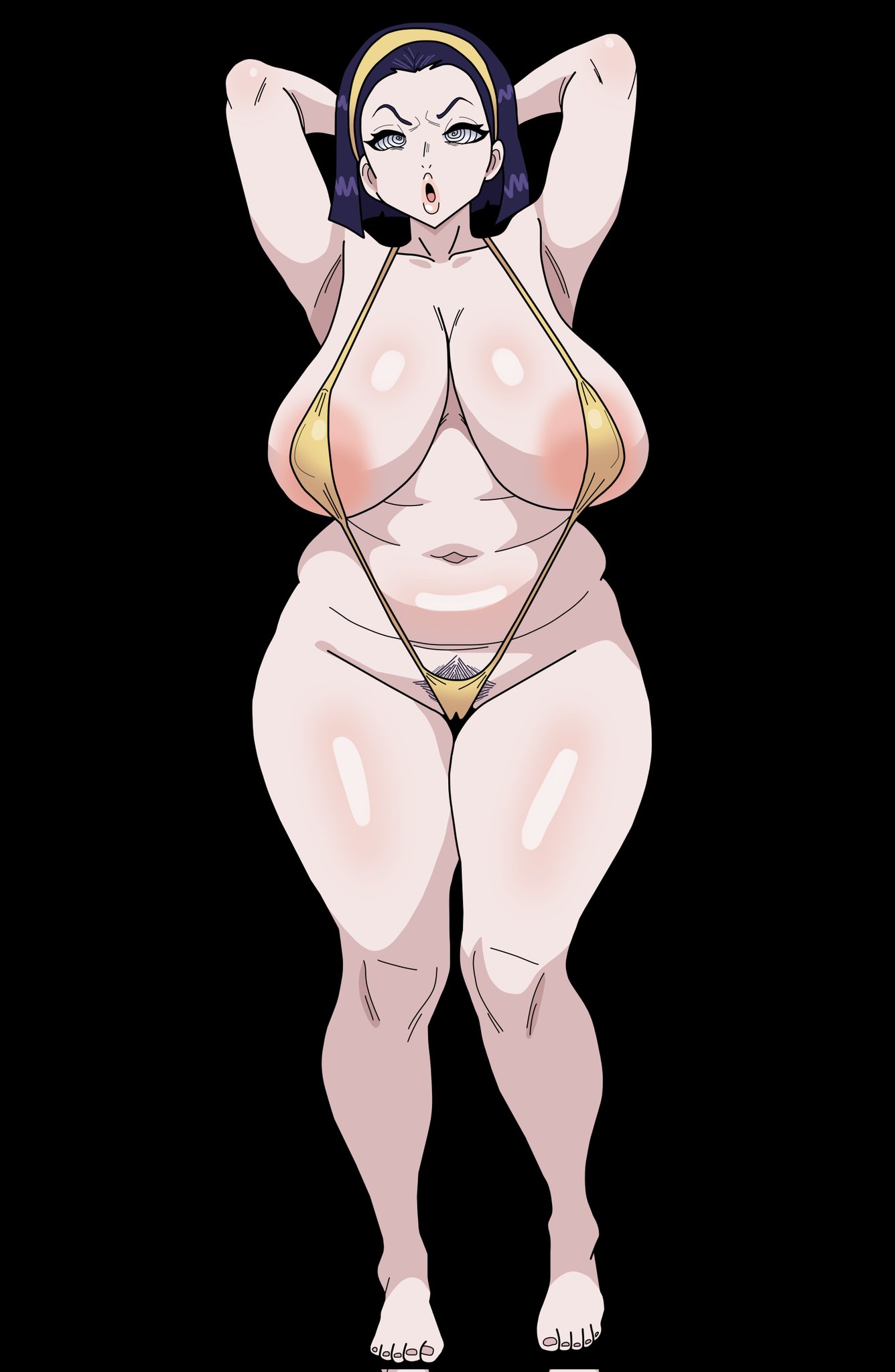 1girls, 2026, areola, areola slip, areolae, areolae slip, arms behind back, asian, asian female, barefoot, big areola, big areolae, big breasts, big thighs, bikini, bikini only, breasts, breasts bigger than head, chubby, chubby female, curvy, curvy body, curvy female, curvy figure, curvy hips, curvy thighs, diamond is unbreakable, fat, fat female, ghostec, hair ornament, hands behind head, hi res, hips, huge areola, huge areolae, huge breasts, huge thighs, human, hypnosis, hypnotic eyes, jojo's bizarre adventure, light skin, light-skinned female, massive breasts, mature, mature female, milf, mind control, mommy, mother, open mouth, overweight, overweight female, pubes, pubic hair, purple hair, sagging breasts, short hair, simple background, sling bikini, solo, solo female, swimsuit, swimwear, thick, thick hips, thick legs, thick thighs, thighhighs, thighs, tomoko higashikata, voluptuous, voluptuous female, wide hips