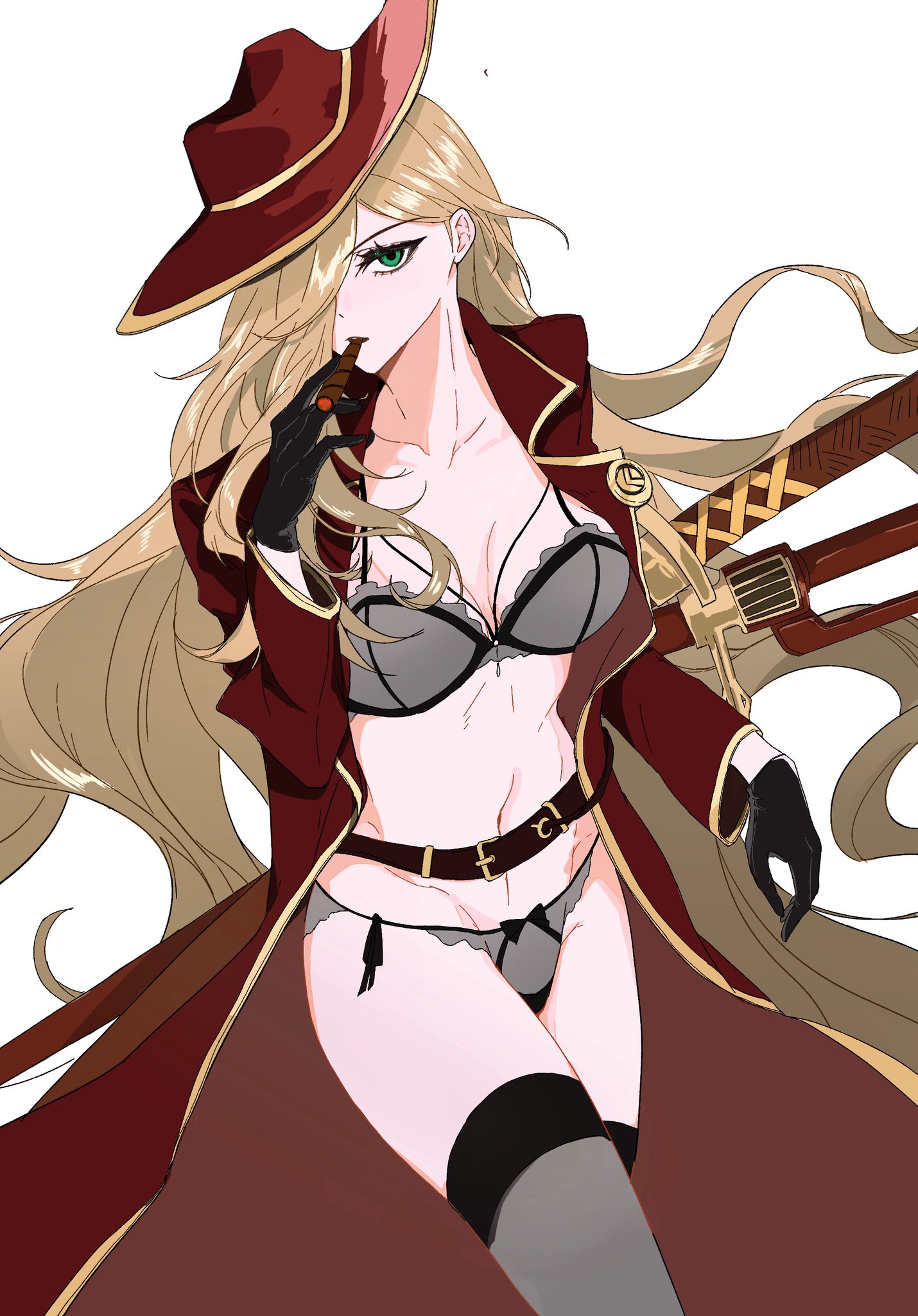 1girls, belly, belly button, big breasts, blonde female, blonde hair, blonde hair female, blonde-haired female, breasts, coat, coat on shoulders, coat only, female, female focus, female only, haibaopaodan, limbus company, lingerie, panties, project moon, solo, solo female, solo focus, stockings, tagme, tagme (artist), thick, thick ass, thick legs, thick thighs, thighs, tummy, valencina (limbus company)