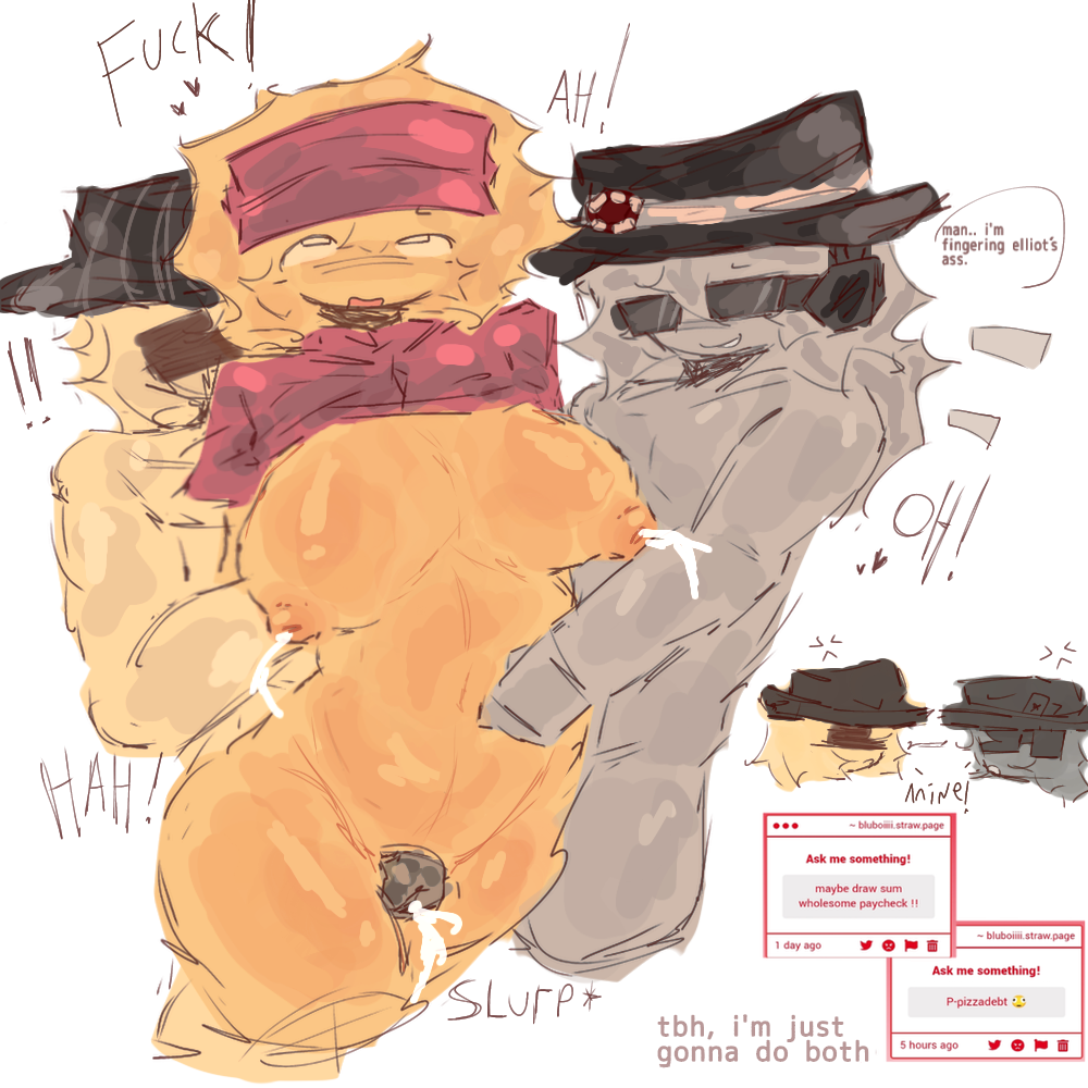 1girls 2boys bluboiiii boobs bottomless breasts breasts_out chance_(forsaken) colored_sketch cum dick elliot_(forsaken) elliot_(work_at_a_pizza_place) fedora female fingering_ass forsaken_(roblox) fucked_from_behind genderswap grey_body hat headphones lactation mafioso_(forsaken) milking_breasts moaning naked nipples nude orgasm pussy request roblox roblox_game robloxian rule_63 self_upload shirt_up sketch stomach strawpage strawpage_request sunglasses thick_thighs thighs tits trio yellow_body