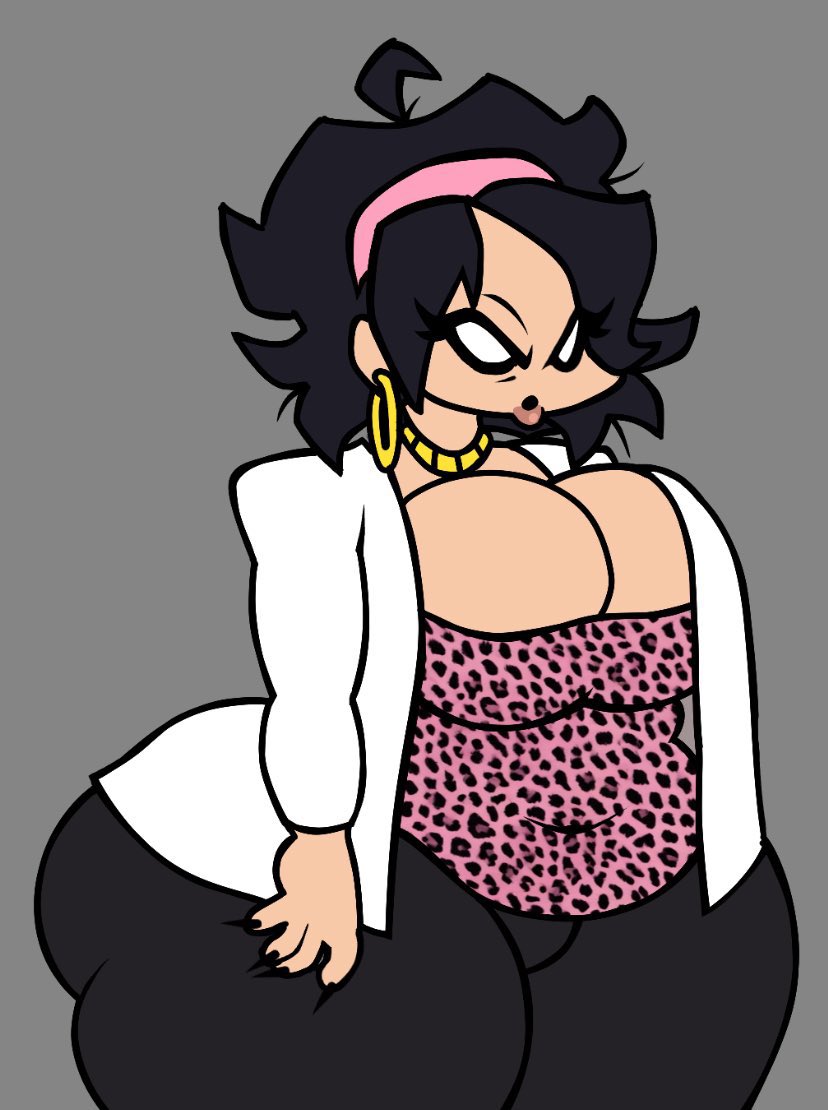 fnf, friday night funkin, large ass, large breasts, leopard print, milf, milf nene, milfification, necklace, nene (newgrounds), sonicboigoons, tagme, thick thighs, ugly female