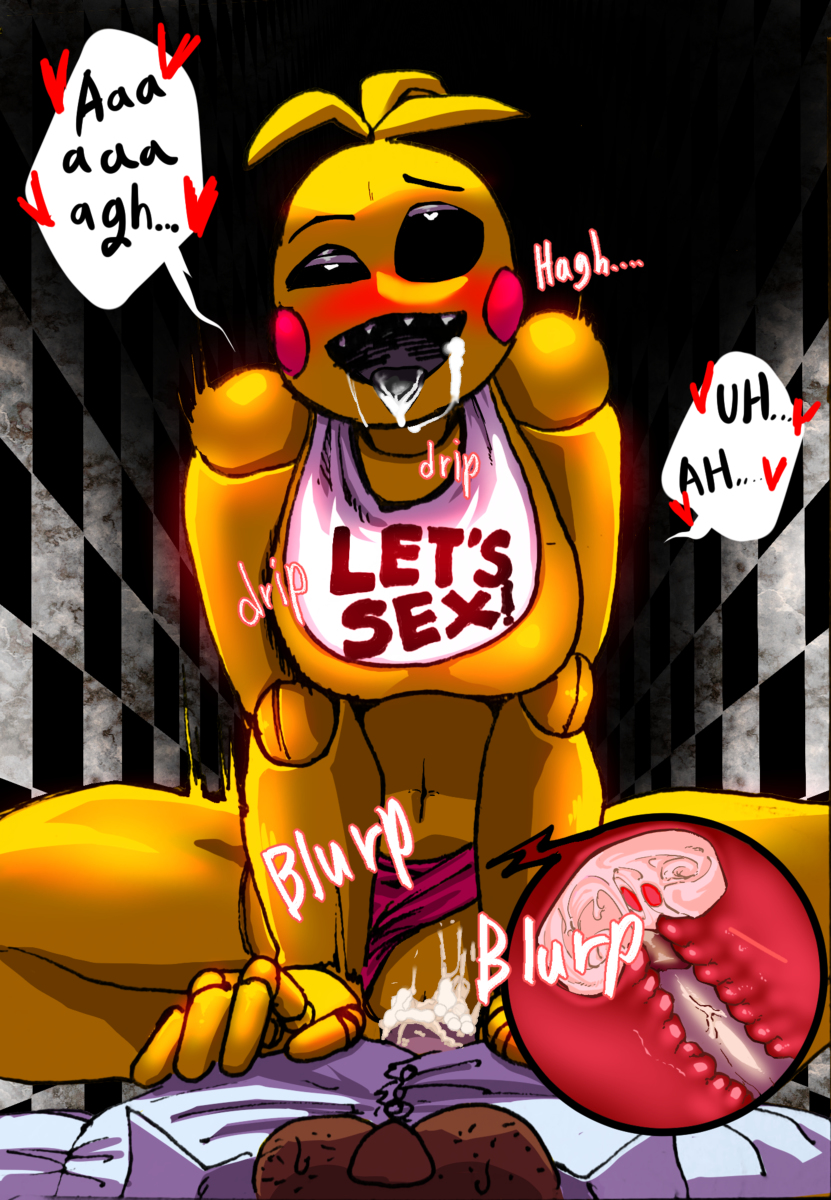 1boy 1girls ahe_gao animatronic blush chicken cum cum_in_pussy english_text female_rapist femdom five_nights_at_freddy's five_nights_at_freddy's_2 lewdbuang marinblue rape robot toy_chica_(fnaf)