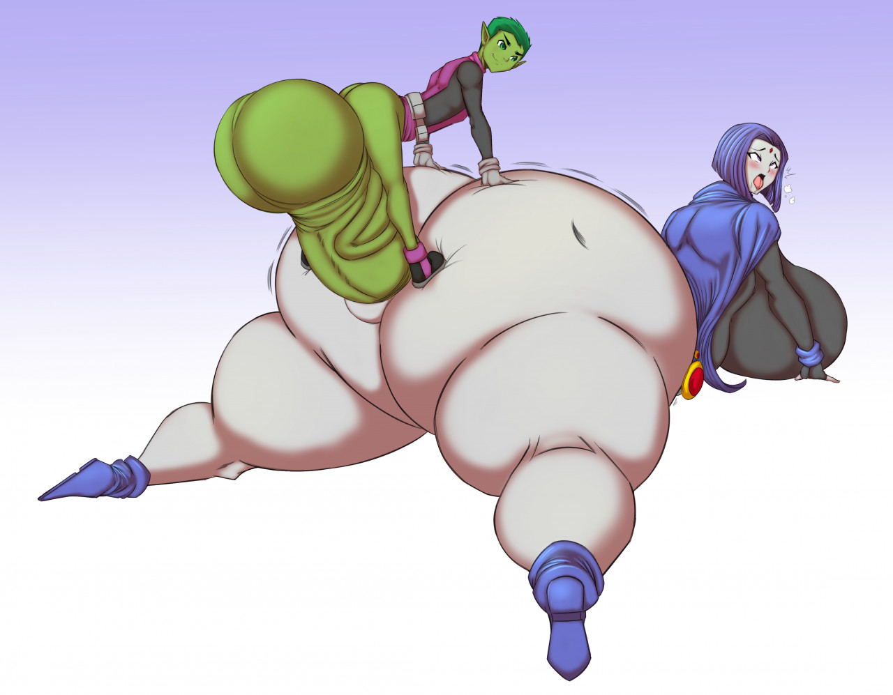 1boy, 1girls, anal, anal penetration, anal sex, ass, ass bigger than body, ass bigger than breasts, ass bigger than head, balls, balls bigger than ass, balls bigger than head, beast boy, big ass, big balls, big breasts, big penis, bodily fluids, breasts, bubble ass, bubble butt, commission, dc, dc comics, dragonicxs, duo, female, garfield logan, genitals, gofenix, huge ass, huge balls, huge breasts, huge cock, huge hips, huge penis, hyper, hyper ass, hyper balls, hyper hips, hyper penis, larger female, male, male/female, penis, rachel roth, raven (dc), sex, simple background, size difference, small dom big sub, smaller male, teen titans, thick ass, thick thighs, wide hips, ych