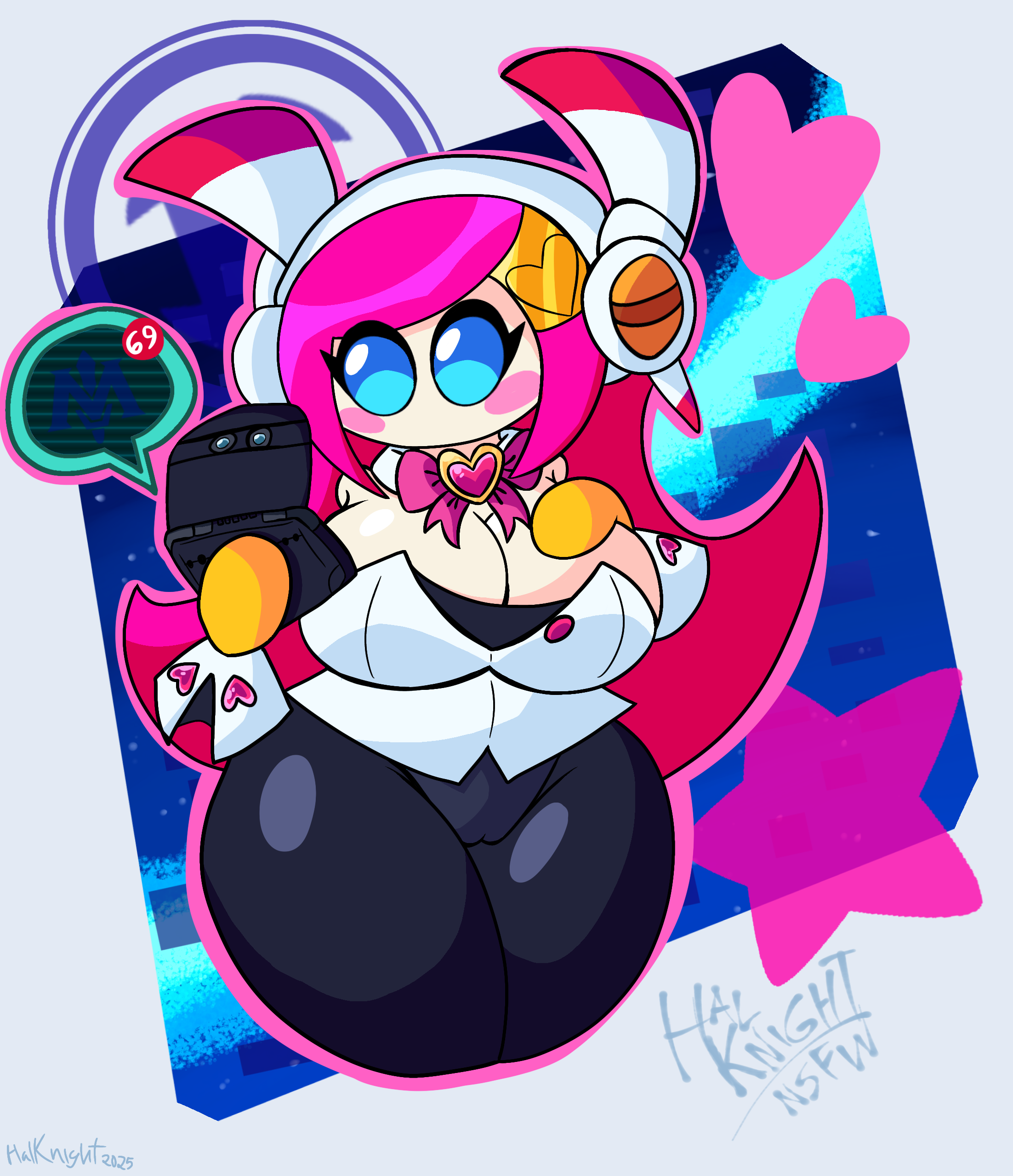 3ds, bunny ears, bunny girl, bunnysuit, female, halknight, kirby (series), kirby planet robobot, susanna patrya haltmann, susie (kirby), thick thighs, voluptuous, voluptuous female