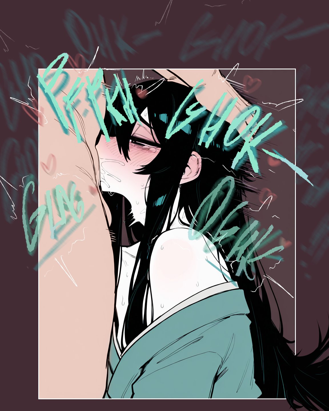 2boys, ai generated, balls, balls deep, black hair, blush, clothing, deepthroat, femboy, irrumatio, long hair, oral, oral sex, tagme, tears, whinyzza, yaoi