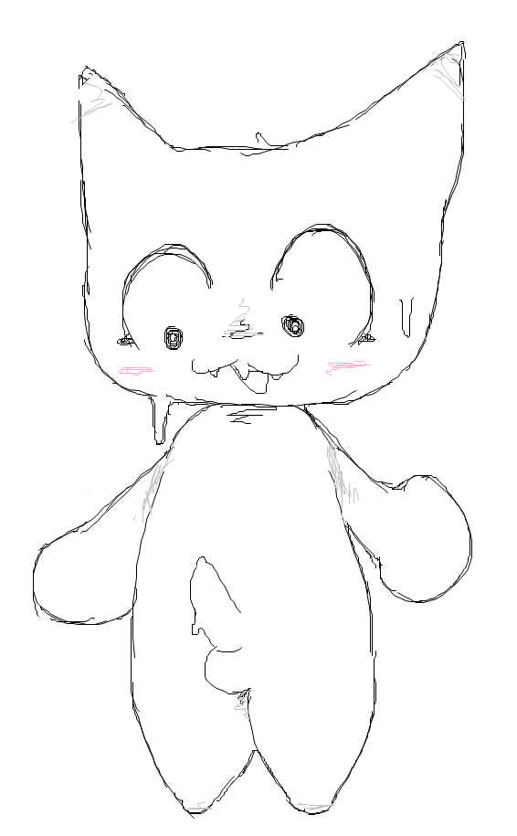 blush cel_shading dick felid feline femtanyl low_res penis sketch token_(femtanyl) white_background white_fur