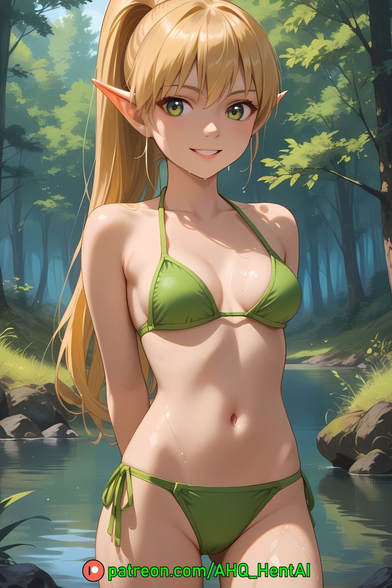 1girls ahq_hentai ai_generated bikini breasts dragon_nest female forest lake liya_(dragon_nest) patreon sexy small_breasts stable_diffusion wet