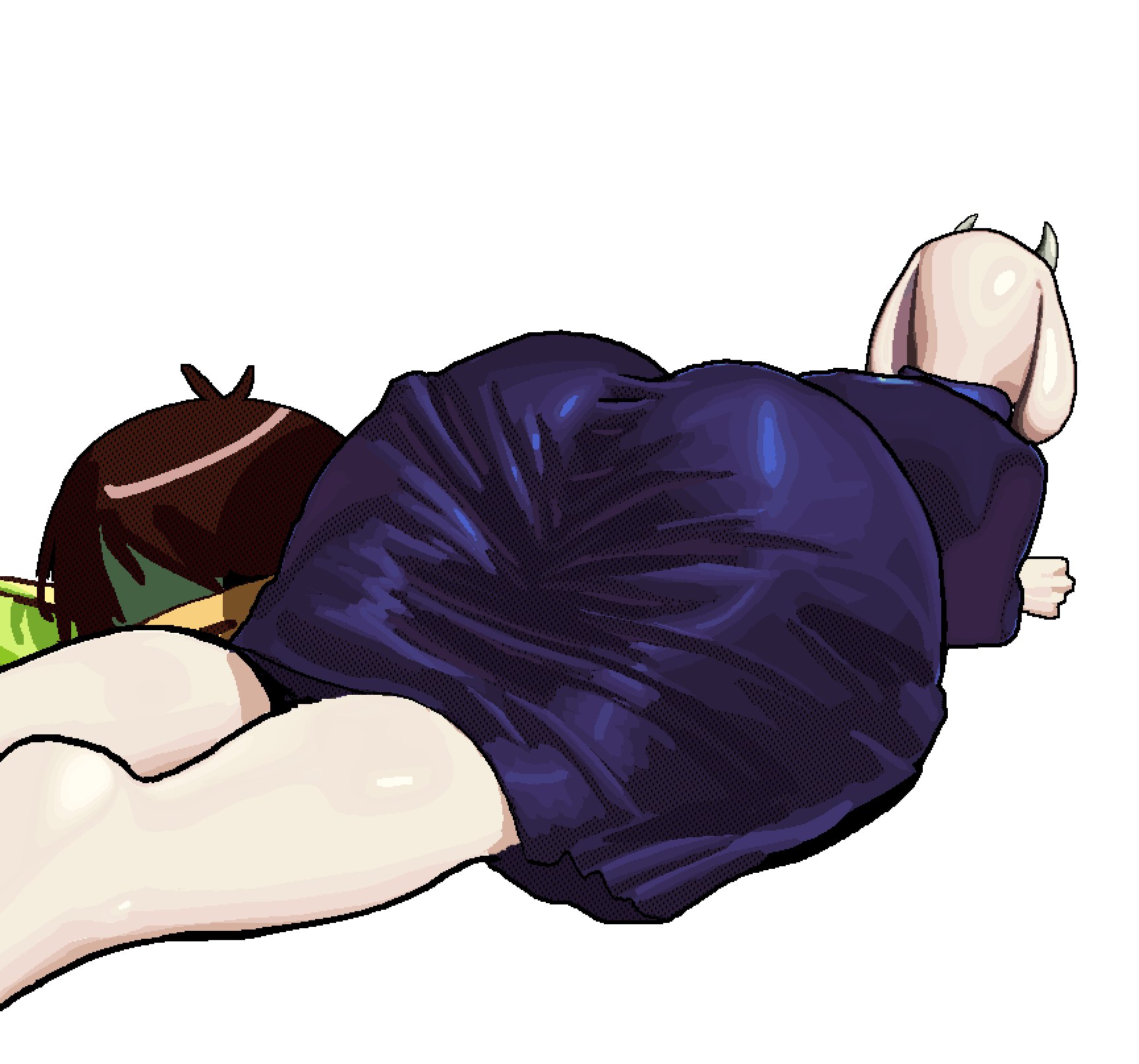1girls, 1nonbinary, big ass, big breasts, fat ass, horns, incest, kris (deltarune), mother and son, size difference, toriel, undertale, viewed from behind