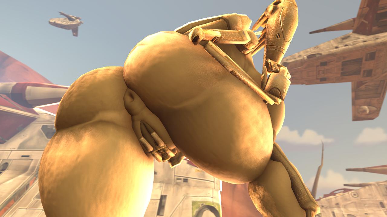 1girls, 3d, ass, b1 battle droid, battle droid, booty, breasts, curvaceous female, curvaceous figure, curvy, curvy figure, dessert, droid (star wars), female, female focus, female only, hand on pussy, highres, huge ass, huge butt, humanoid, looking at viewer, looking back, low-angle view, lucasfilm, naked, naked female, non-human, nude, nude female, pussy, rayhuma, robot, robot girl, robot humanoid, source filmmaker, star wars, voluptuous, voluptuous female