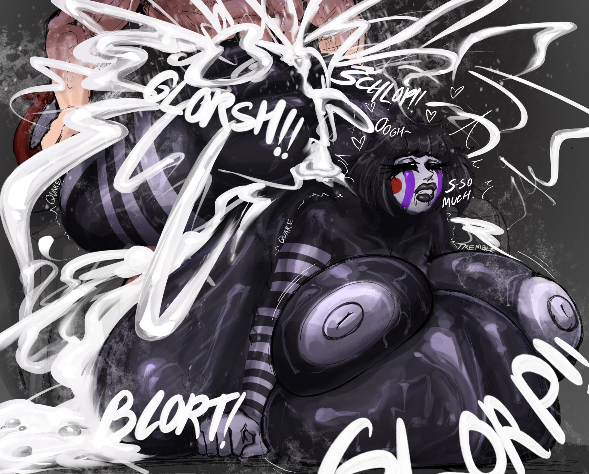 1boy, 1girls, ass, breasts, cum inside, cumflation, female, five nights at freddy's, fnaf, gigantic breasts, huge ass, huge breasts, inflation, male, male/female, marionette (fnaf), puppet (fnaf), puppet (thepuppetlover), schmuckless, sex, stomach bulge