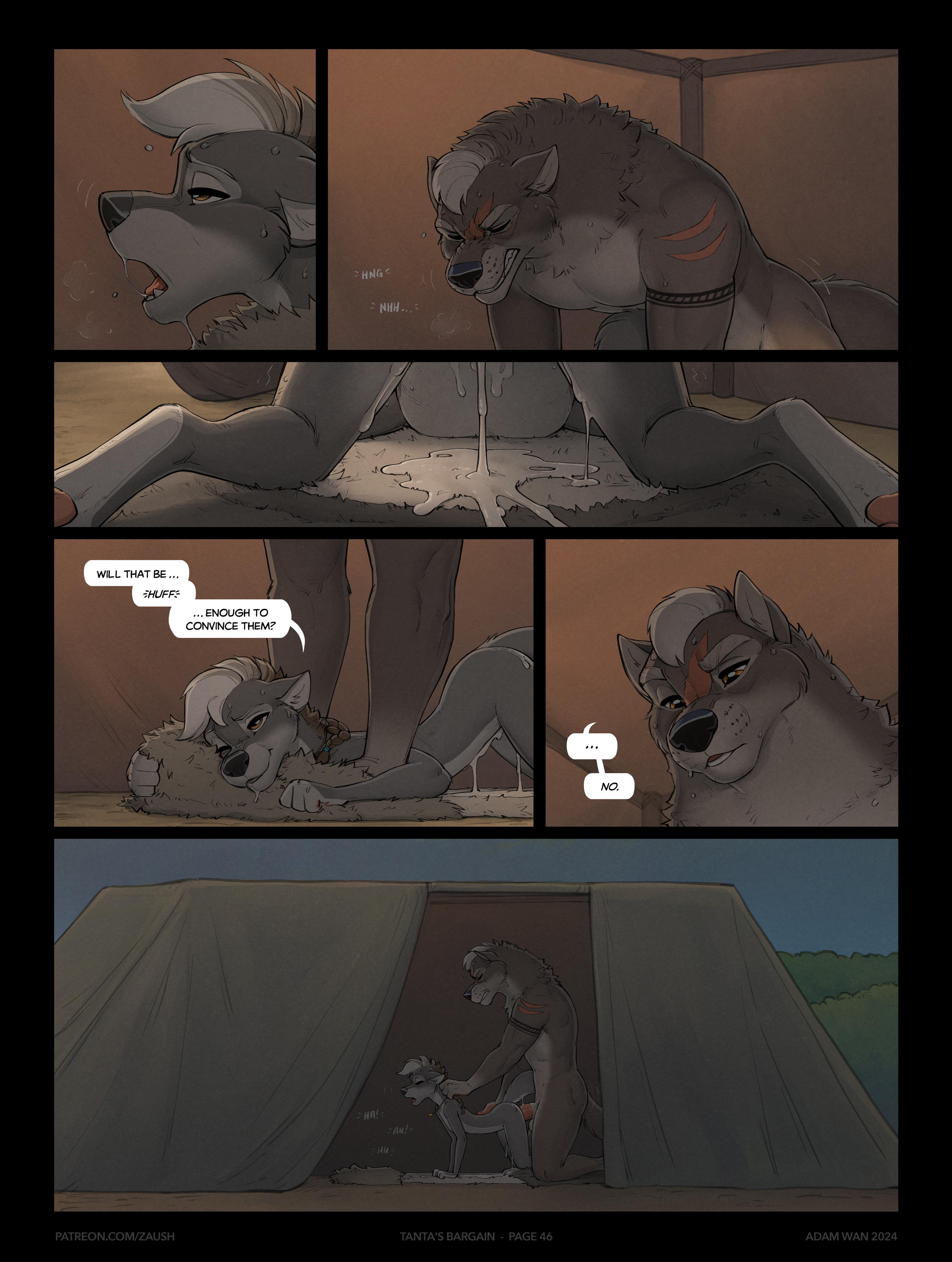 1boy, 1girls, adam wan, adult on young, age difference, all fours, anthro, anthro female, anthro male, anthro on anthro, anthro only, anthro penetrated, anthro penetrating, anthro penetrating anthro, balls, between legs, between legs view, canid, canine, canis, cartoony, clenched teeth, comic, completely nude, continue after cum, cub, cum, cum between legs, cum drip, cum dripping, cum dripping out of pussy, cum flood, cum gushing, cum in pussy, cum leaking, cum leaking out of pussy, cum on stomach, cum on thighs, cum overflow, cum pool, cum puddle, cum string, dialogue, doggy style, doggystyle, ejaculation, english, english text, female, female cub, female penetrated, fucked from behind, fully nude, fully nude female, fur, furry, furry female, furry male, furry only, larger male, larger male smaller female, larger penetrating, larger penetrating smaller, leaking cum, looking pleasured, male, male penetrating, male penetrating female, male/female, moaning, muscular, muscular male, naked, naked female, naked male, night, nude, nude female, nude male, official art, older anthro, older male, older male and younger female, older penetrating, older penetrating younger, orgasm, penis, pinned, pinned down, pleasure face, prone bone, pussy, restrained, same species, sex, sex from behind, size difference, smaller anthro, smaller female, smaller penetrated, speech bubble, spread legs, straight sex, tagme, tanta (zaush), tanta's bargain, tent, text, tribal, tribal markings, vaginal penetration, vaginal sex, wolf, young, young anthro, young female, younger anthro, younger female, younger penetrated, zaush