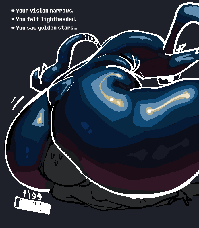 ass, ass focus, big ass, black body, conadolpomp, deltarune, deltarune chapter 3, dominant female, facesitting, fat ass, female, femdom, hp bar, imminent death, male, near death, roaring knight, straight, submissive male, sweatdrop, undertale (series), video game character, video games