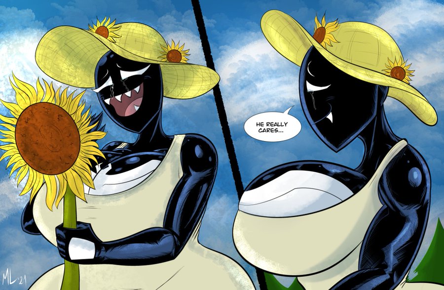1girls, 2021, 5 fingers, alien, alien girl, ameizing lewds, apple butt, artist name, ass, big ass, big breasts, big butt, black body, black skin, breasts, cheeks, christmas, clothed, clothes, clothing, crying, cute, cute face, dress, english text, eyebrows, eyelashes, female, female only, flower, gigantic ass, hat, hi res, hips, holding, holding object, hourglass figure, huge ass, huge breasts, huge butt, humanoid, hyper, hyper ass, hyper breasts, hyper butt, large ass, large breasts, large butt, legs, looking at viewer, marvel, marvel comics, motion lines, plant, rule 63, sharp teeth, she-venom, she-venom (ameizing lewds), signature, smile, smooth skin, solo, solo female, speech bubble, spider-man (series), sun hat, sundress, sunflower, superhero, superheroine, symbiote, symbol, talking, tears, teeth, text, thick, thick ass, thick legs, thick thighs, thighs, tongue, upper body, venom, venom (marvel), villain, watermark, white eyes, white sclera, wholesome, wide hips