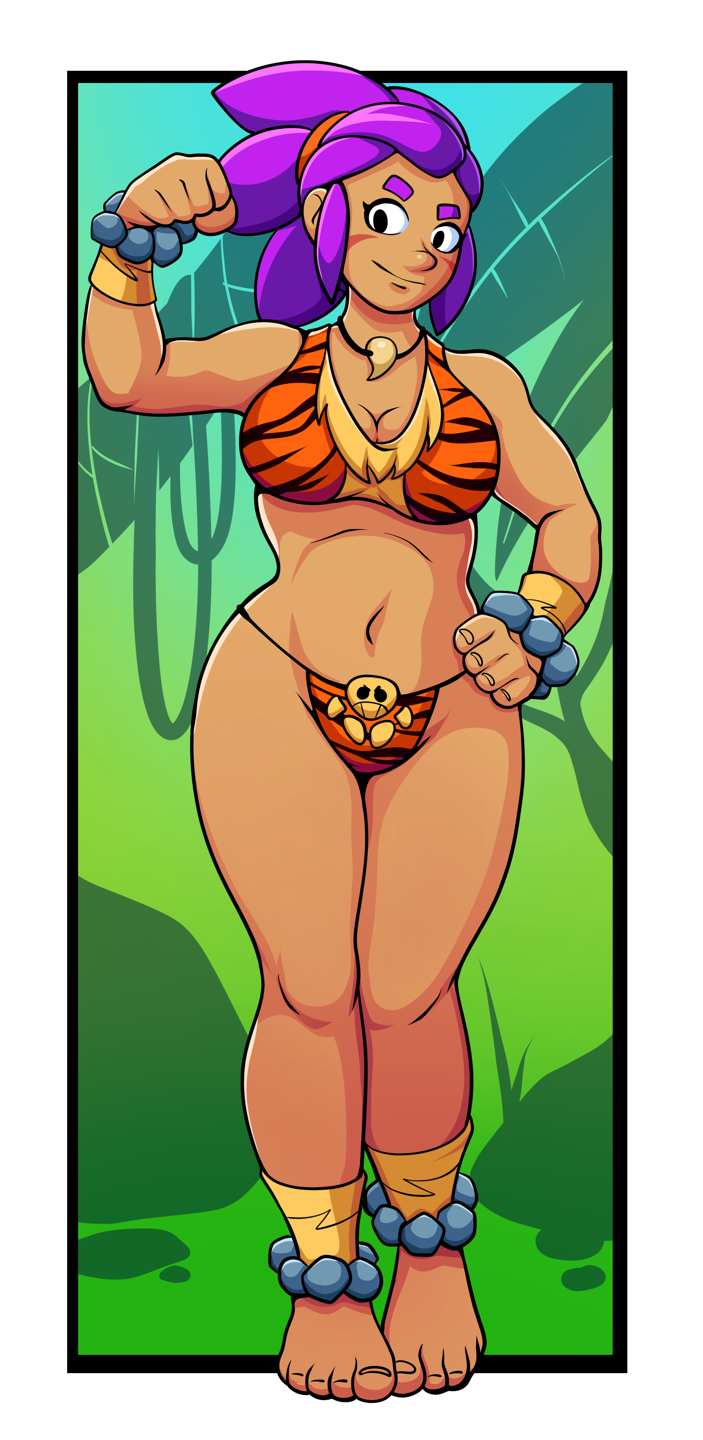 barefoot, brawl stars, feet, female, roxley, shelly (brawl stars)