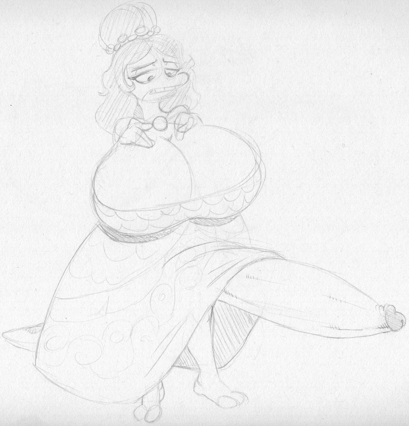 1futa 2_toes accessory amphibia amphibia_(series) amphibian anthro big_penis breasts clothing disney dress erection feet futanari genitals gynomorph hair hair_accessory half-closed_eyes huge_cock intersex lady_olivia looking_down monochrome narrowed_eyes newt non-mammal_breasts penis salamander_(amphibian) sbshouseofpancakes smooth_skin standing toes traditional_media_(artwork)