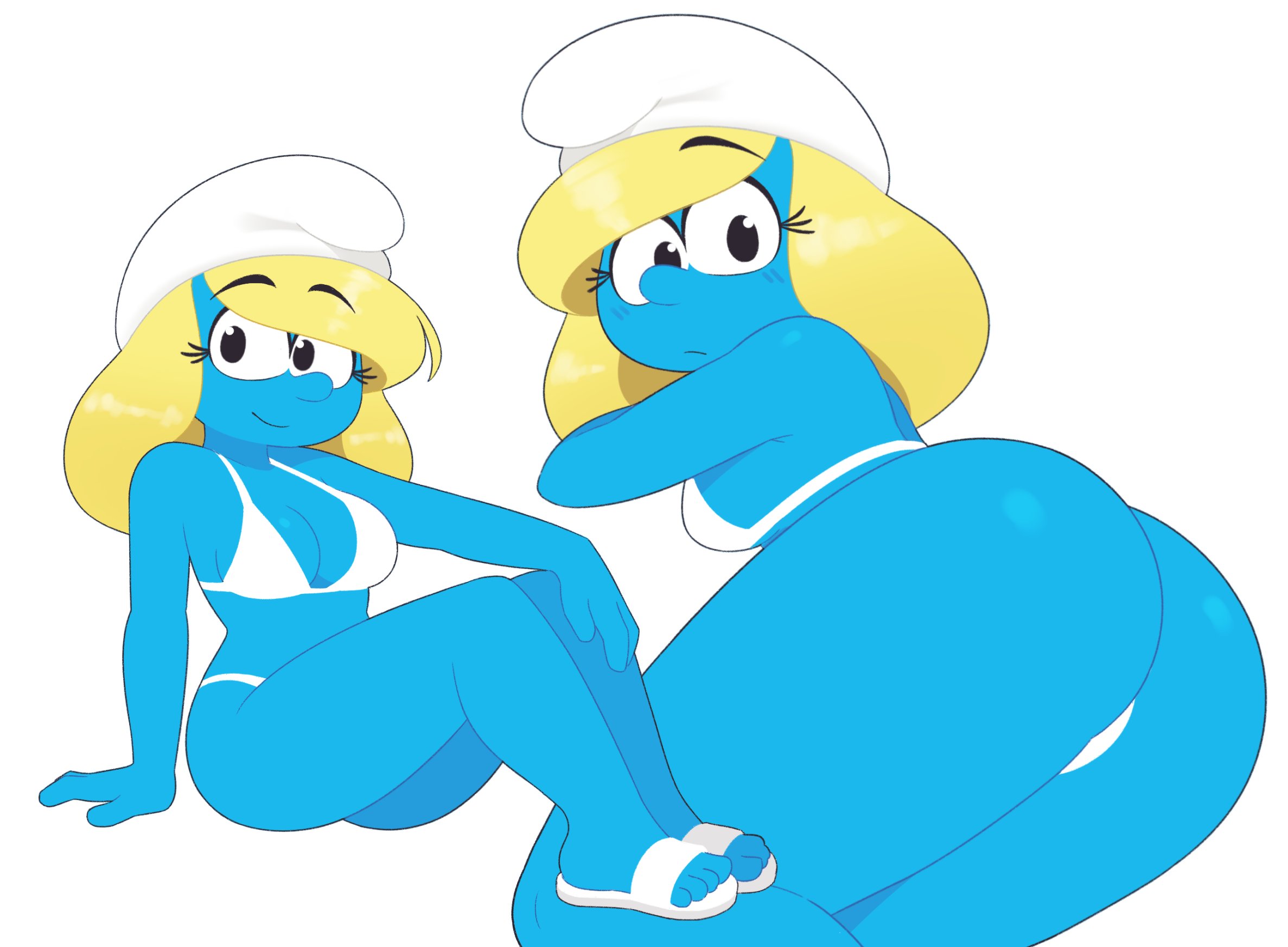 1girls, 2025, 2d, 2d (artwork), 2d artwork, ass, big ass, big butt, bikini, blonde female, blonde hair, blonde hair female, blonde-haired female, breasts, digital art, digital drawing (artwork), digital media (artwork), exqmaster, fat ass, female, paramount animation, paramount pictures, smurf, smurfette, smurfs (2025 film), solo, tagme, the smurfs