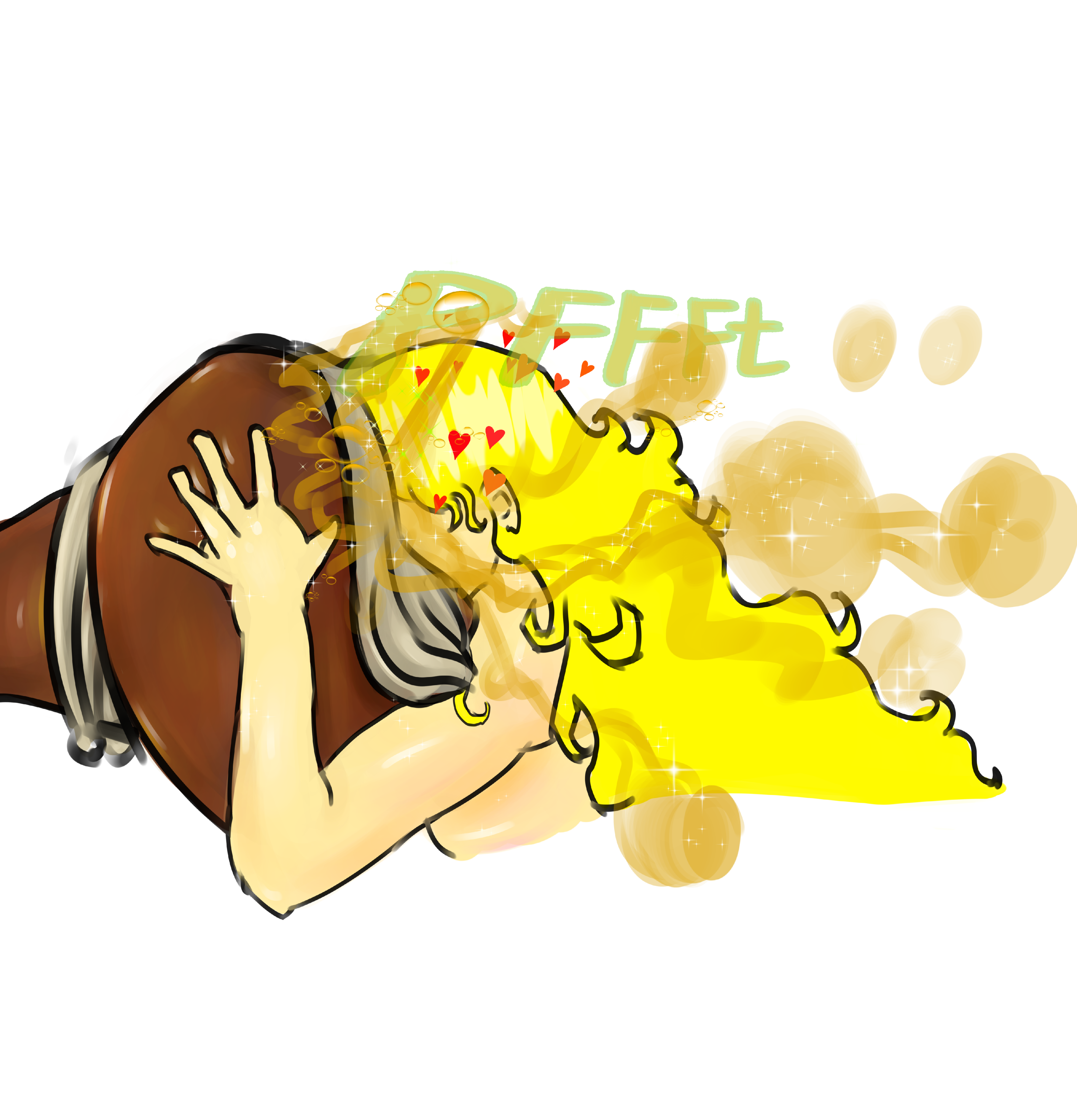 2girls, ass grab, big ass, chel (the road to el dorado), dreamworks, enjoying farts, fart, fart cloud, fart fetish, farting in face, female, luxx solar, mario (series), onomatopoeia, princess peach, self upload, simple background, yuri