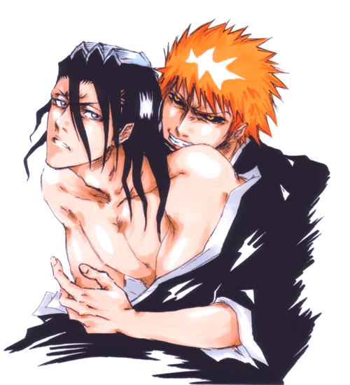 bleach byakuya_kuchiki hollow hollow_ichigo ichigo_kurosaki kuchiki_byakuya kurosaki_ichigo male male_only multiple_males yaoi zangetsu