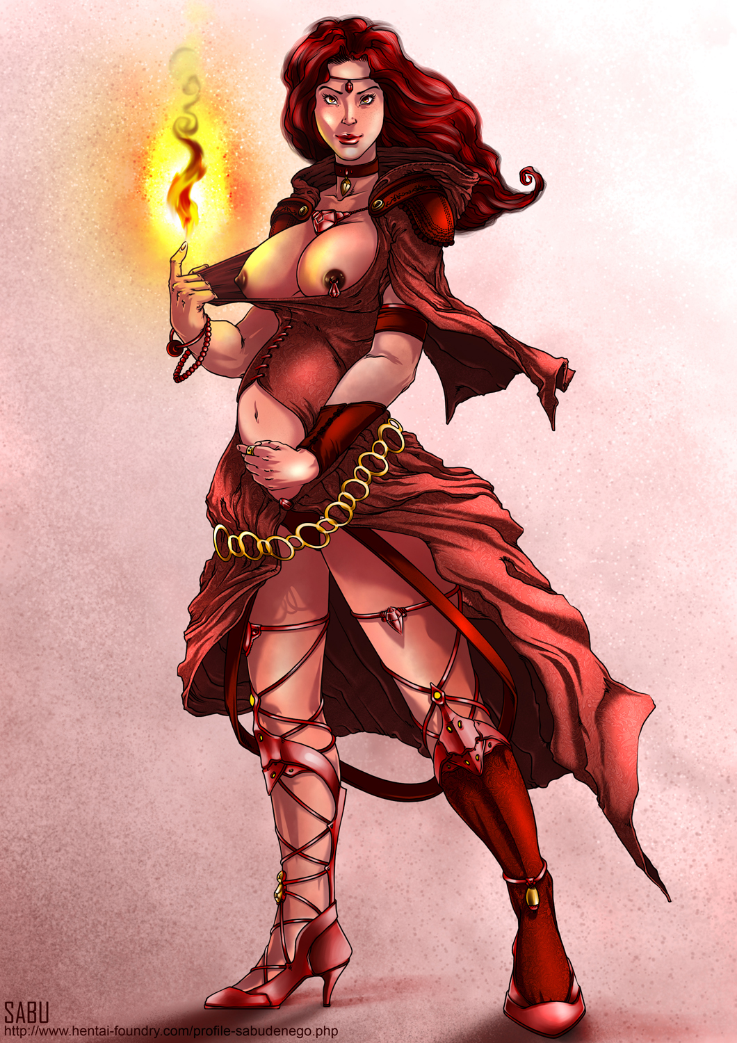 a_clash_of_kings a_song_of_ice_and_fire female melisandre pregnant priestess red_hair sabudenego tagme topless